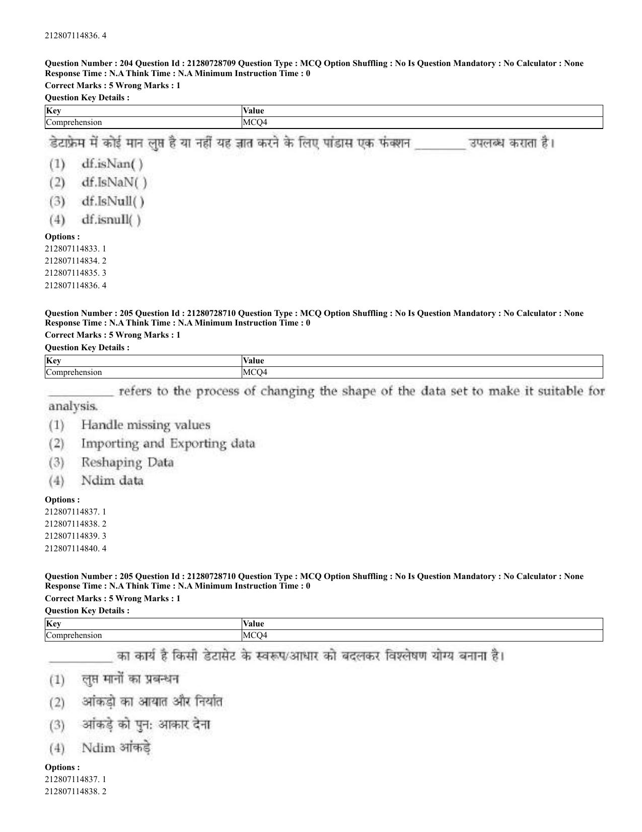 CUET 2023 Domestic Shift 3 Question Paper - 17 June 2023 - Page 201