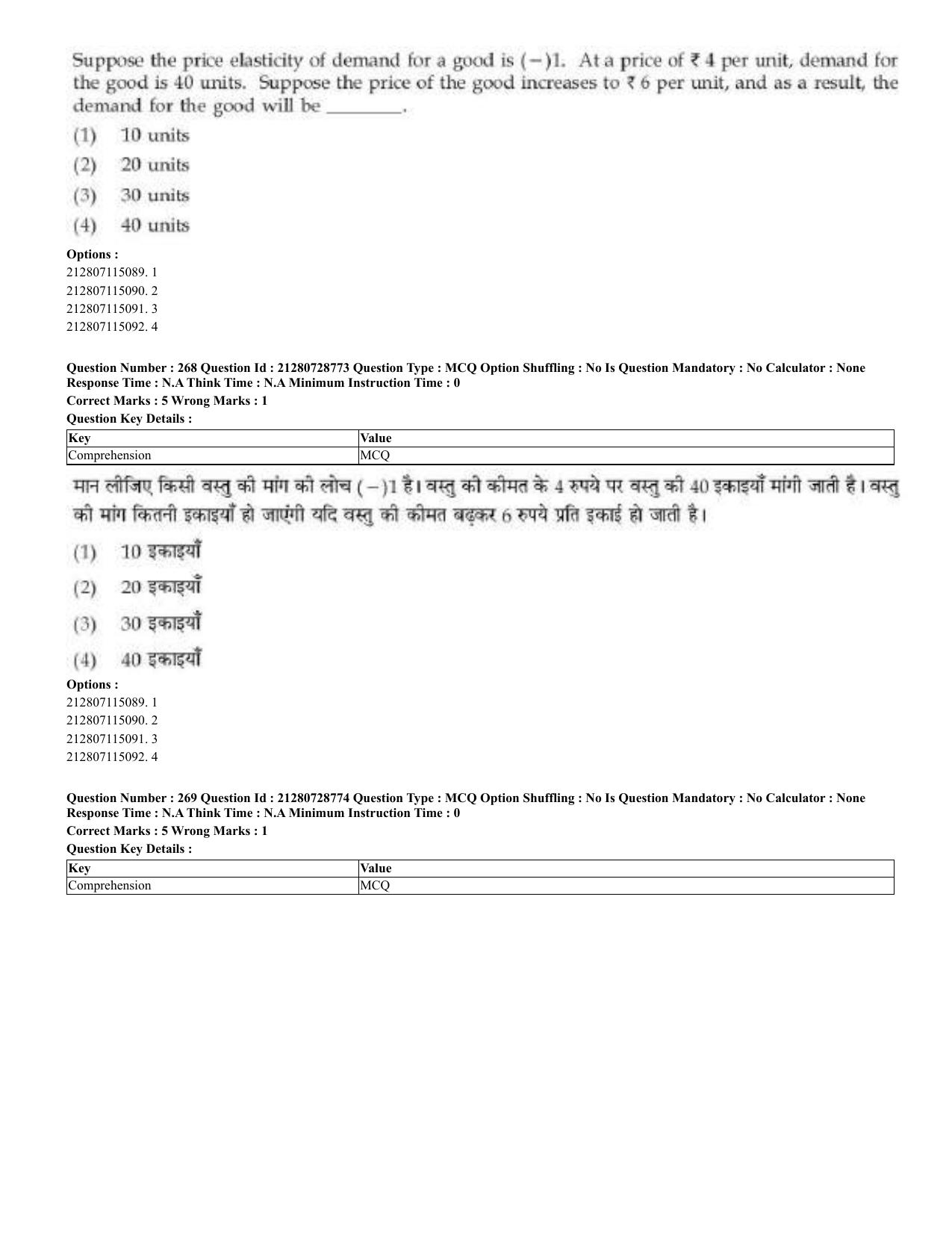 CUET 2023 Domestic Shift 3 Question Paper - 17 June 2023 - Page 263