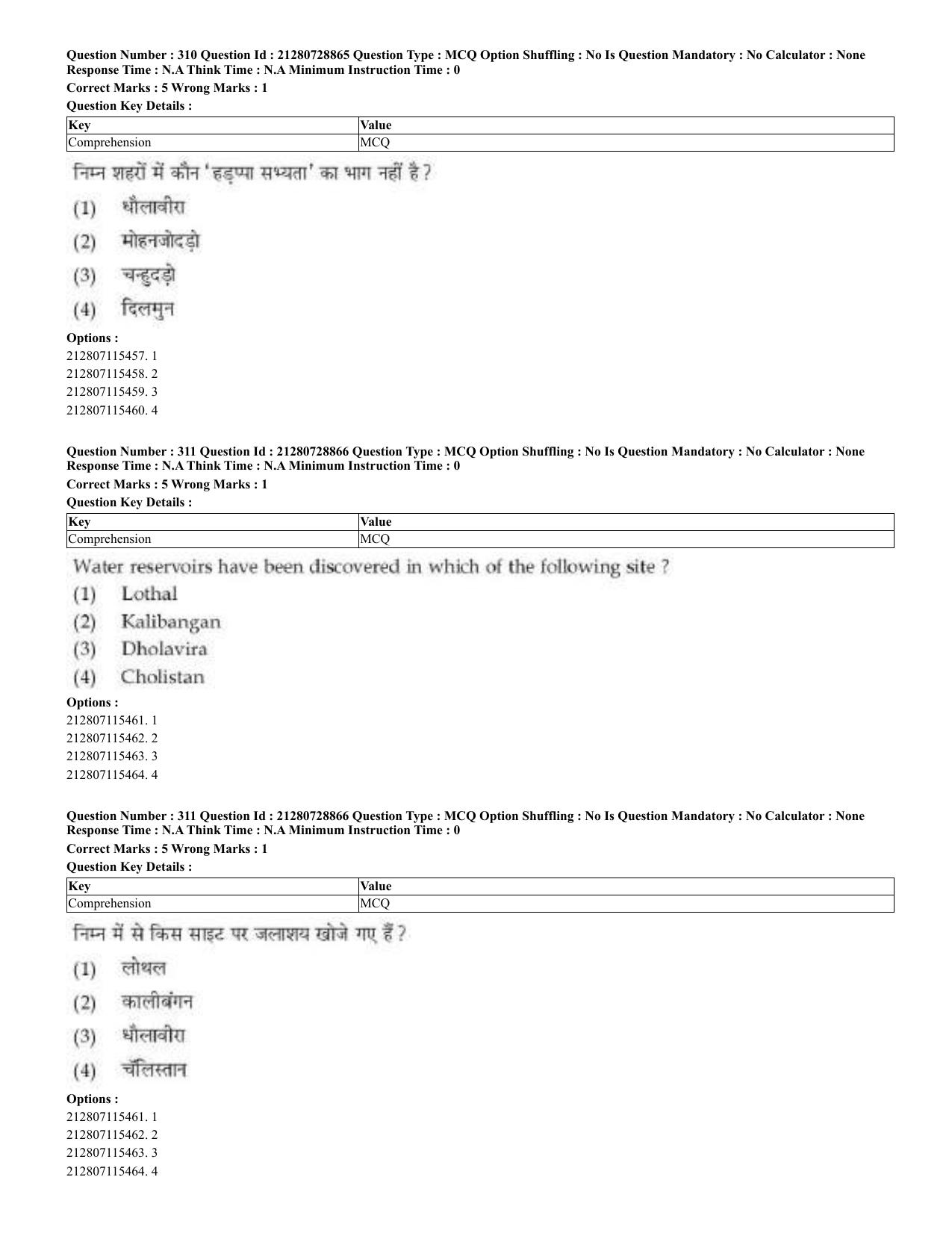 CUET 2023 Domestic Shift 3 Question Paper - 17 June 2023 - Page 305