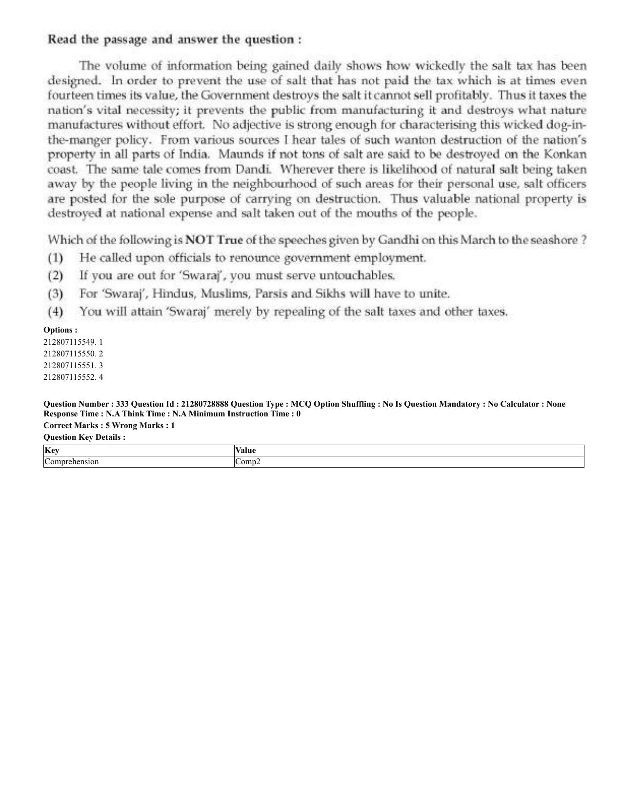 CUET 2023 Domestic Shift 3 Question Paper - 17 June 2023 - Page 329