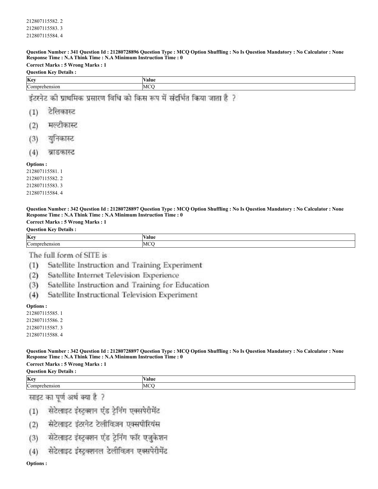 CUET 2023 Domestic Shift 3 Question Paper - 17 June 2023 - Page 339