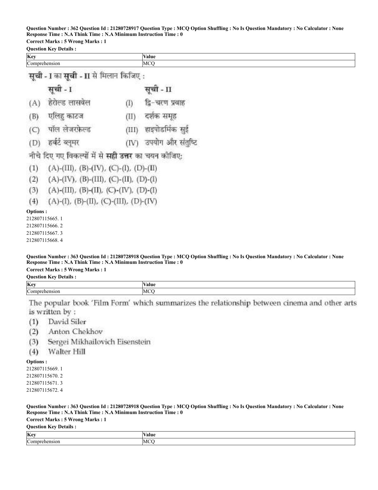 CUET 2023 Domestic Shift 3 Question Paper - 17 June 2023 - Page 355