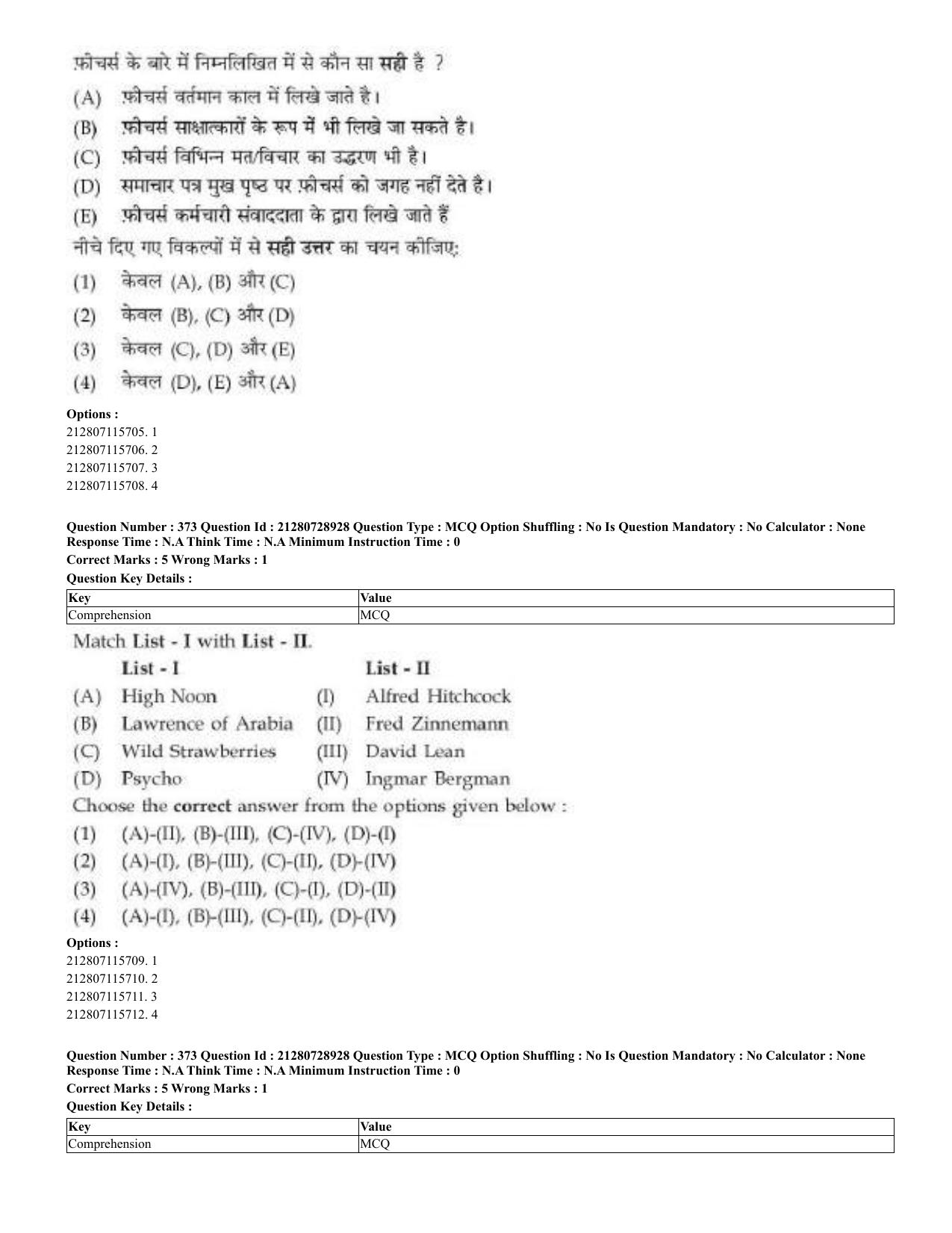 CUET 2023 Domestic Shift 3 Question Paper - 17 June 2023 - Page 363