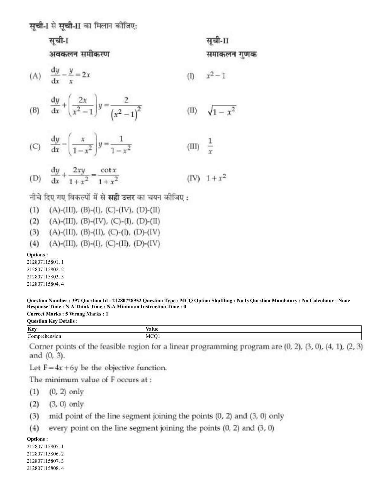 CUET 2023 Domestic Shift 3 Question Paper - 17 June 2023 - Page 397