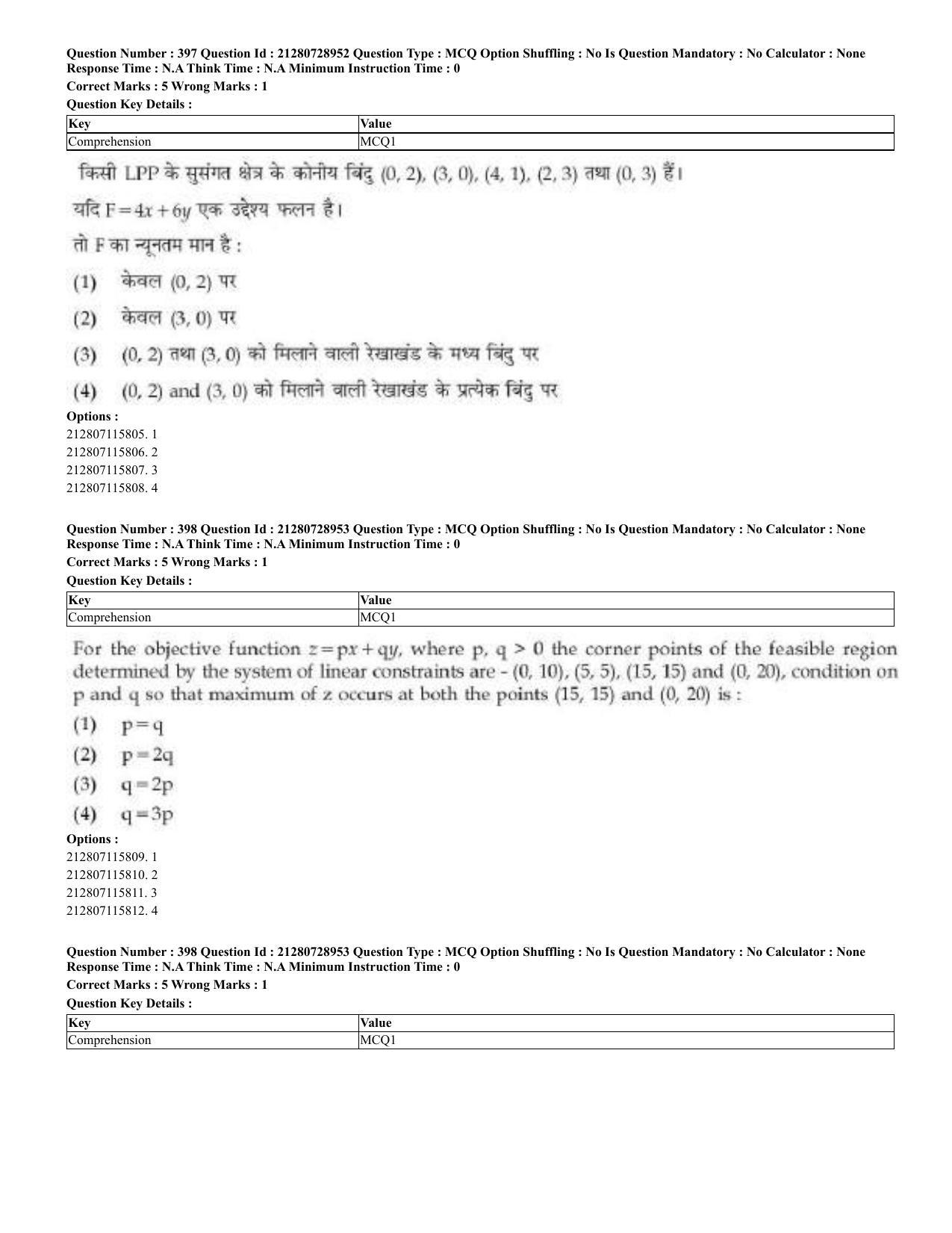 CUET 2023 Domestic Shift 3 Question Paper - 17 June 2023 - Page 398