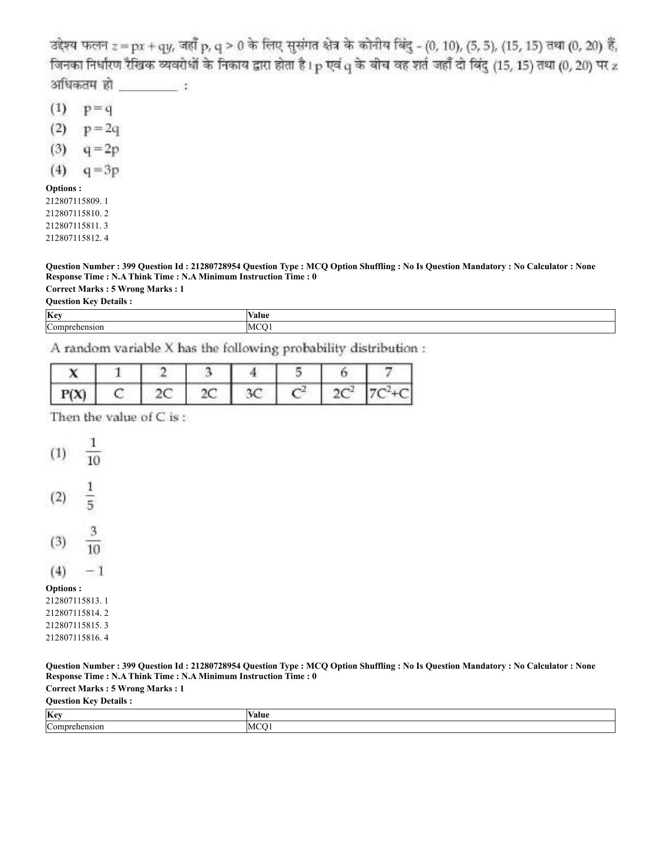 CUET 2023 Domestic Shift 3 Question Paper - 17 June 2023 - Page 399