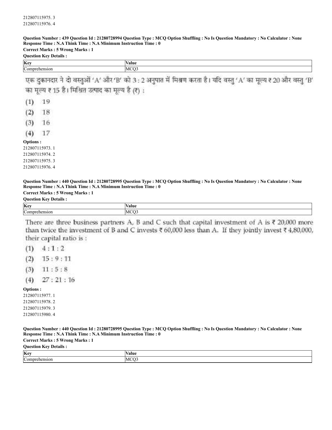 CUET 2023 Domestic Shift 3 Question Paper - 17 June 2023 - Page 436