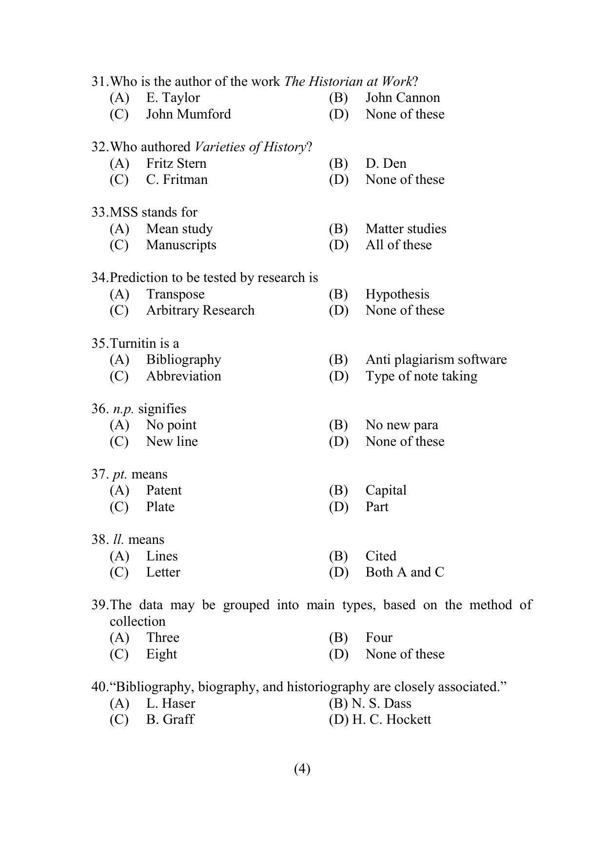 PU MPET Ancient Indian History & Archeology 2022 Question Papers - Page 4