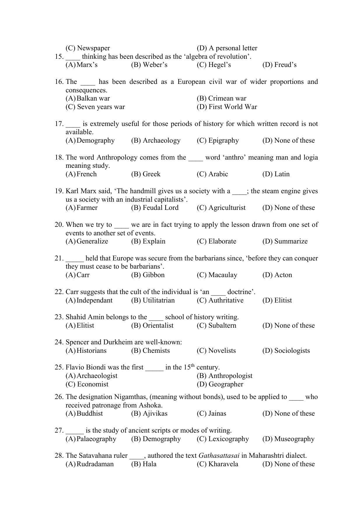 PU MPET Ancient Indian History & Archeology 2022 Question Papers - Page 19