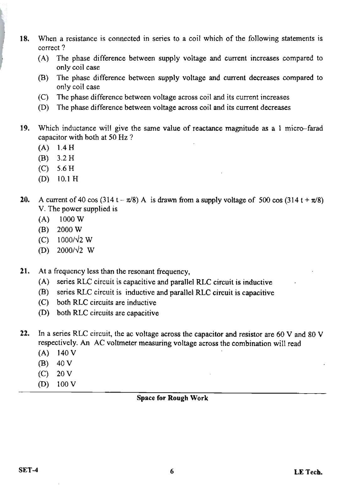 OJEE 2013 LE Tech Set 4 Question Paper - Page 4