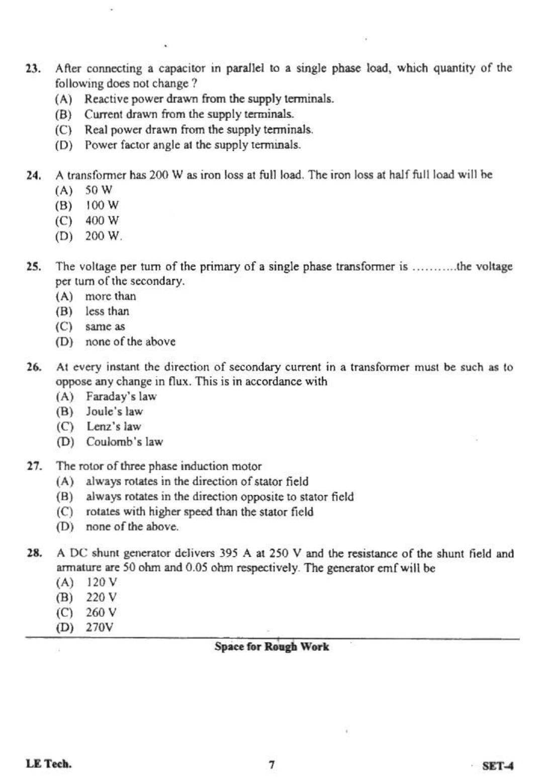 OJEE 2013 LE Tech Set 4 Question Paper - Page 5