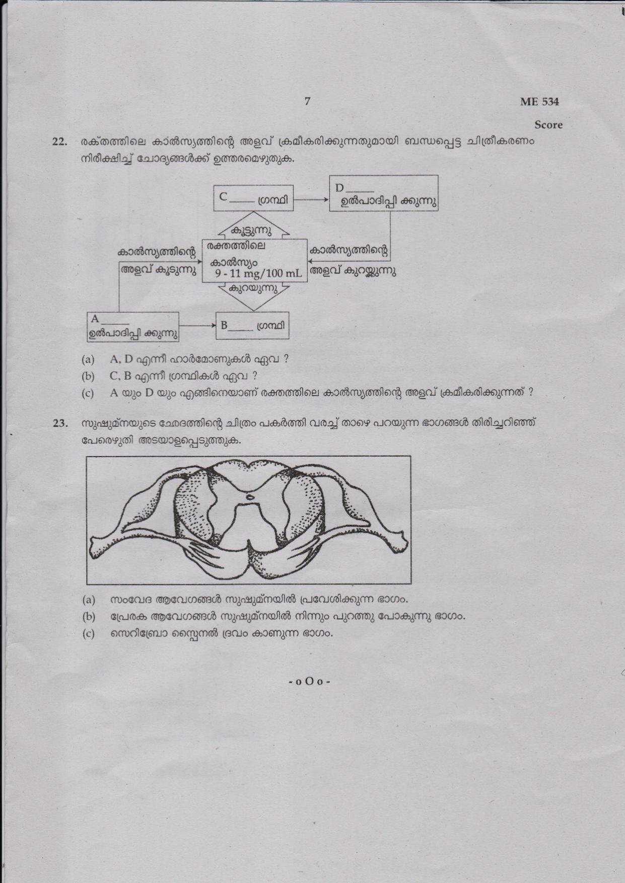Kerala SSLC 2018  Biology Question Paper (MM) (Model) - Page 7
