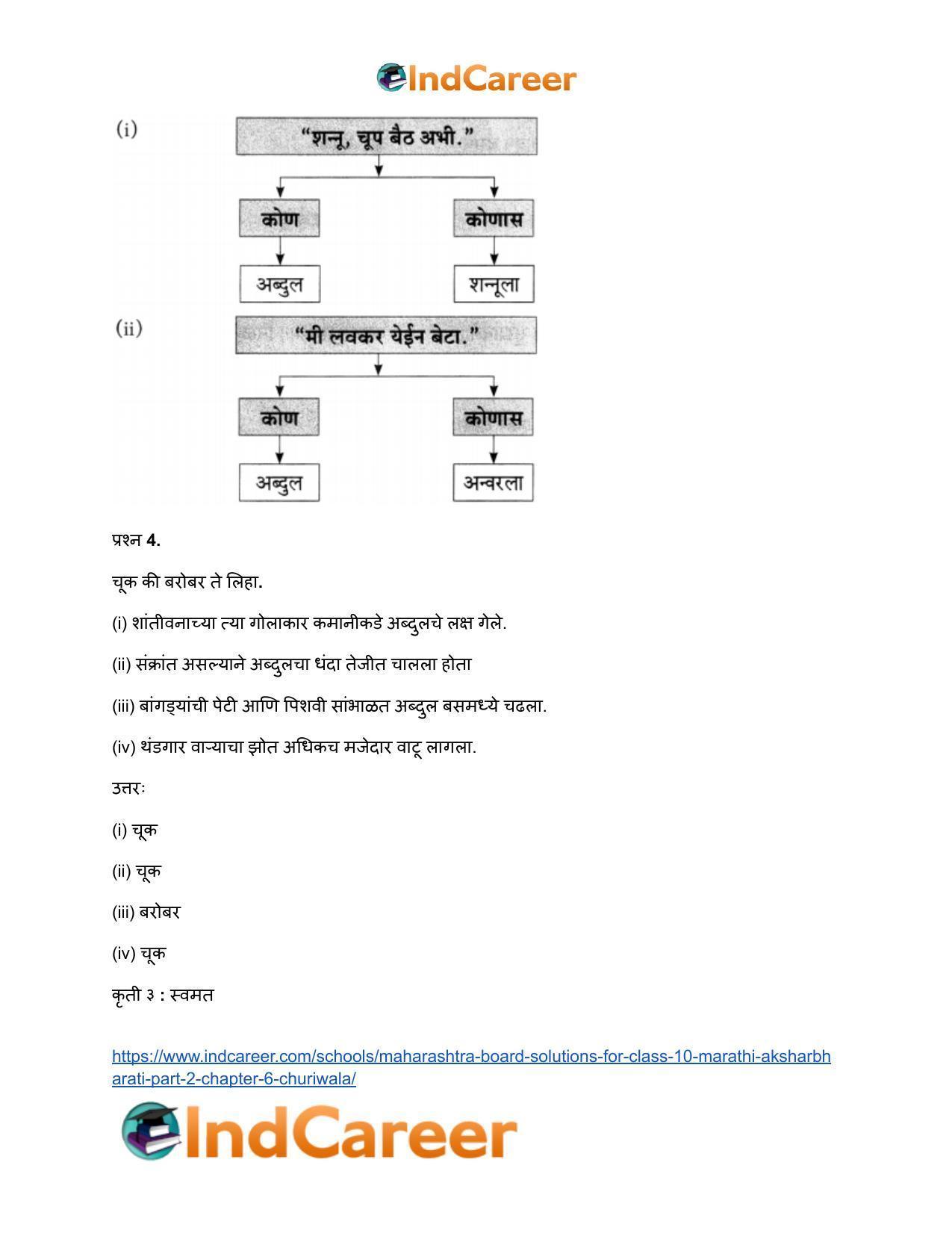 Maharashtra Board Solutions for Class 10- Marathi Aksharbharati (Part- 2): Chapter 6- चुडीवाला - Page 10