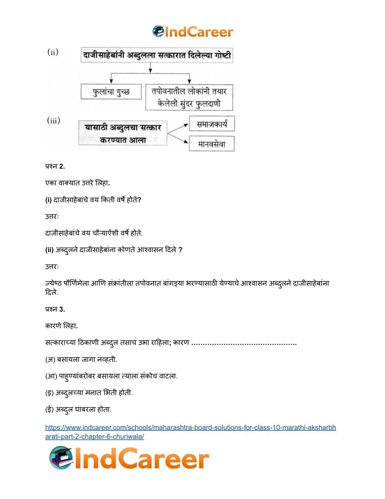 Maharashtra Board Solutions for Class 10- Marathi Aksharbharati (Part- 2): Chapter 6- चुडीवाला - Page 19