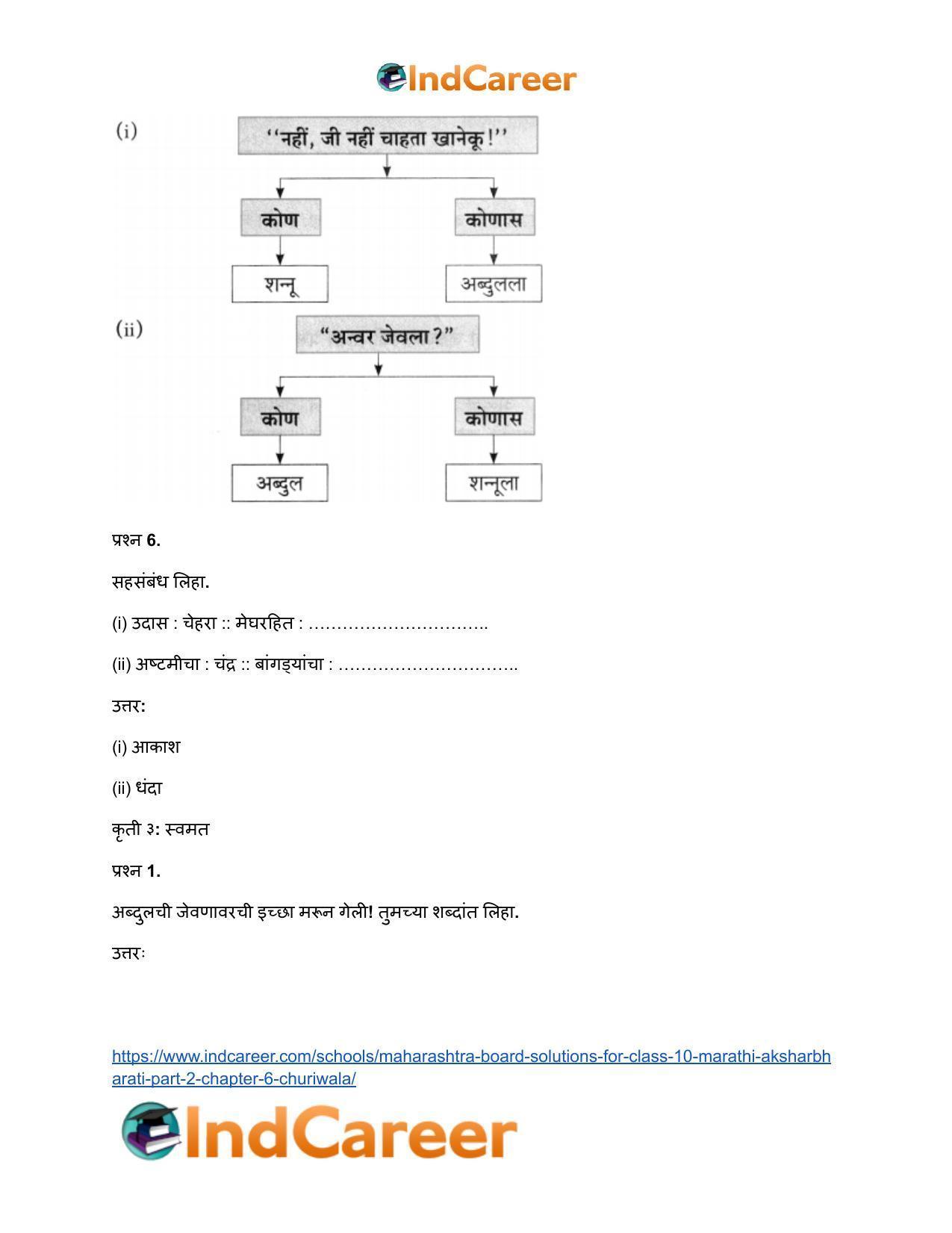 Maharashtra Board Solutions for Class 10- Marathi Aksharbharati (Part- 2): Chapter 6- चुडीवाला - Page 27