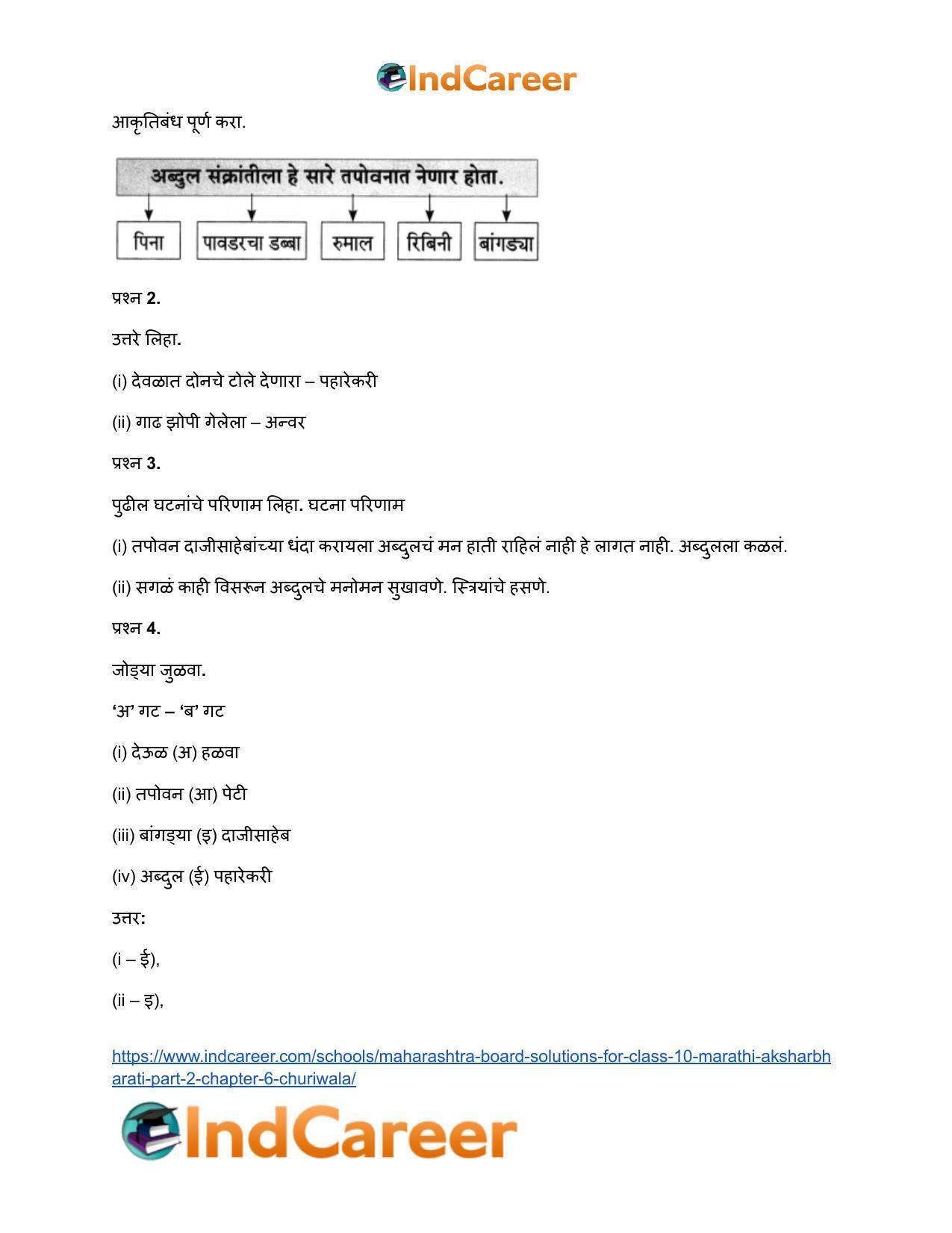 Maharashtra Board Solutions for Class 10- Marathi Aksharbharati (Part- 2): Chapter 6- चुडीवाला - Page 29