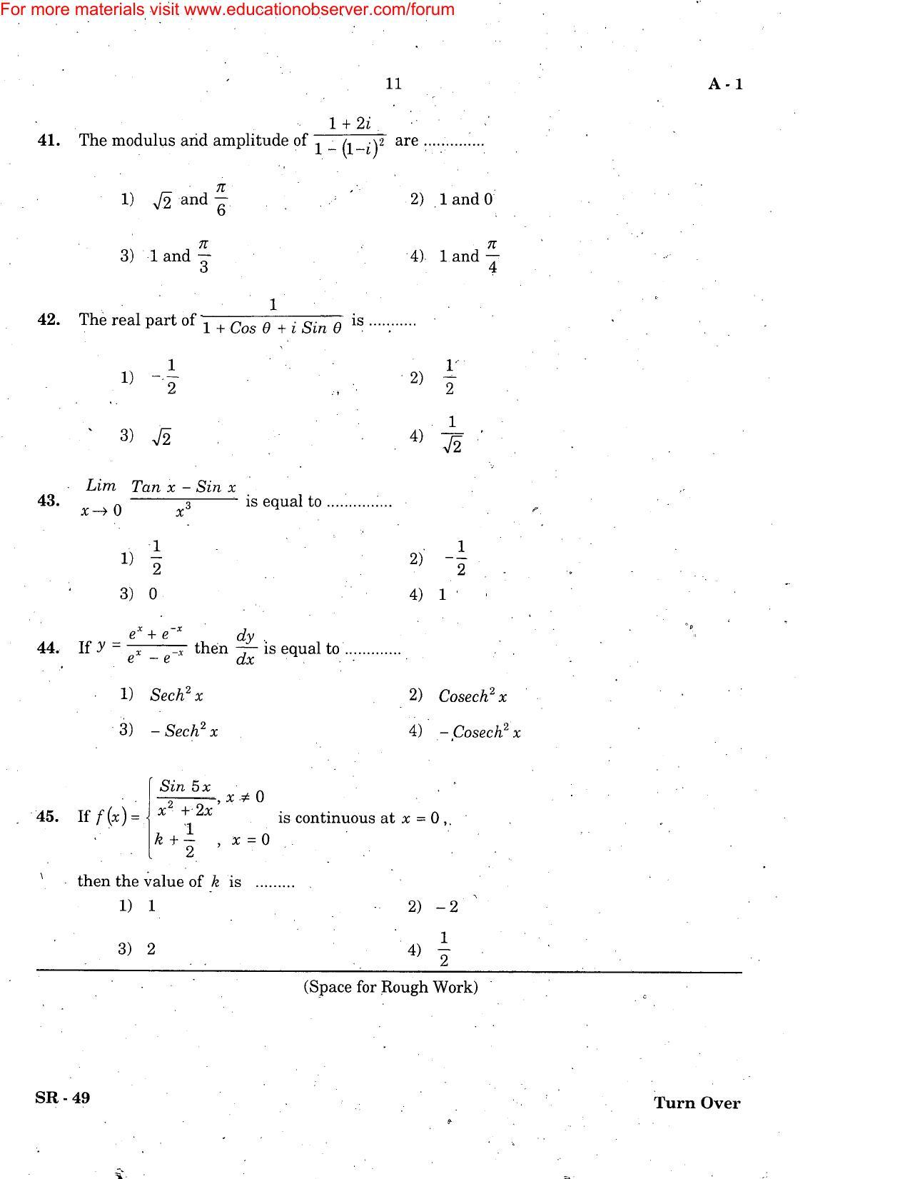 KEAM Paper III 2005 Question Paper - Page 11