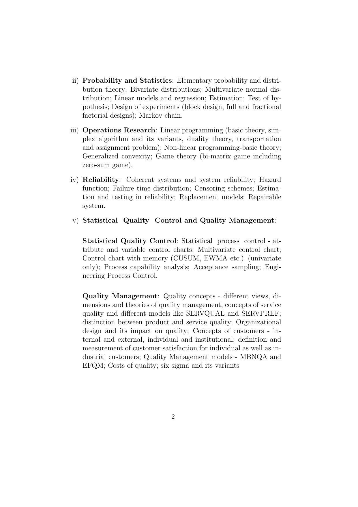 ISI Admission Test JRF in Quality, Reliability and Operations Research QRB 2015 Sample Paper - Page 2