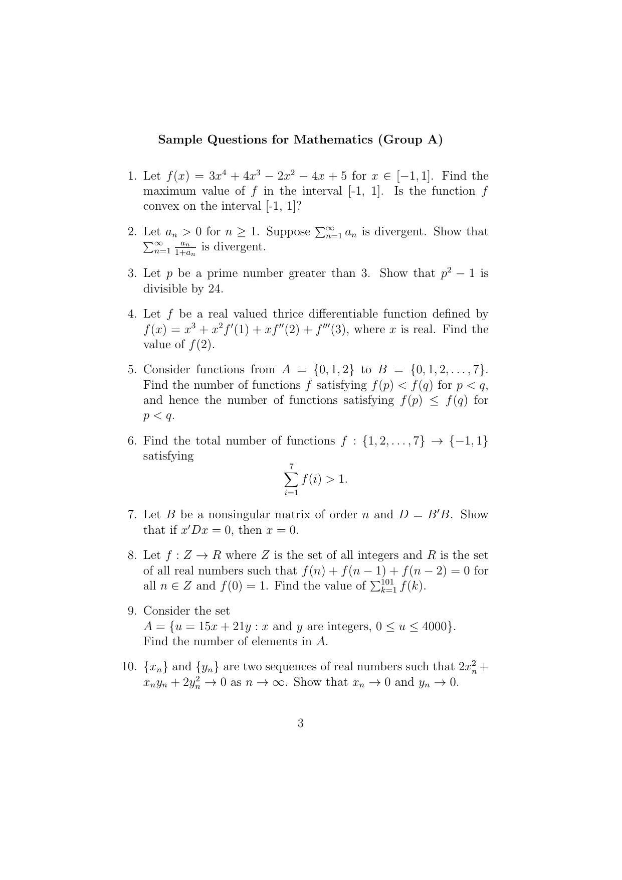 ISI Admission Test JRF in Quality, Reliability and Operations Research QRB 2015 Sample Paper - Page 3