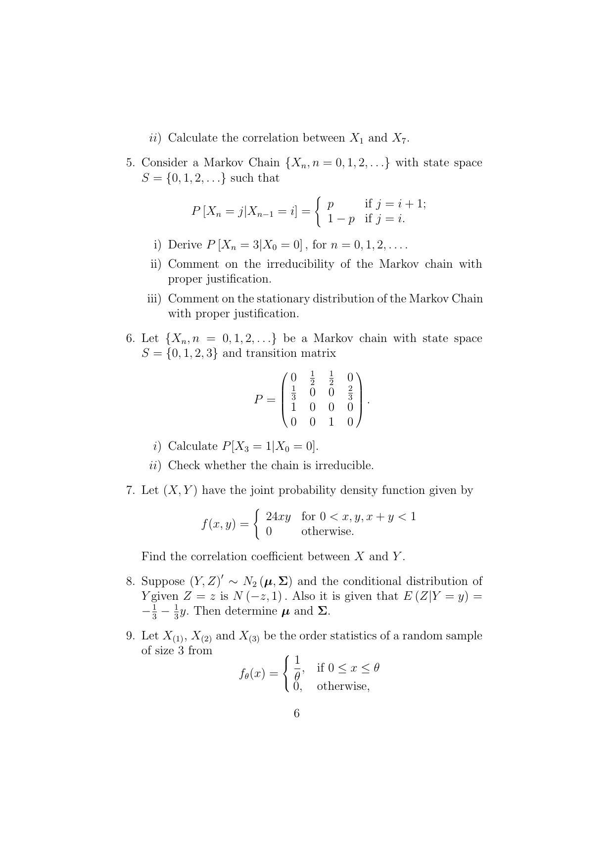ISI Admission Test JRF in Quality, Reliability and Operations Research QRB 2015 Sample Paper - Page 6