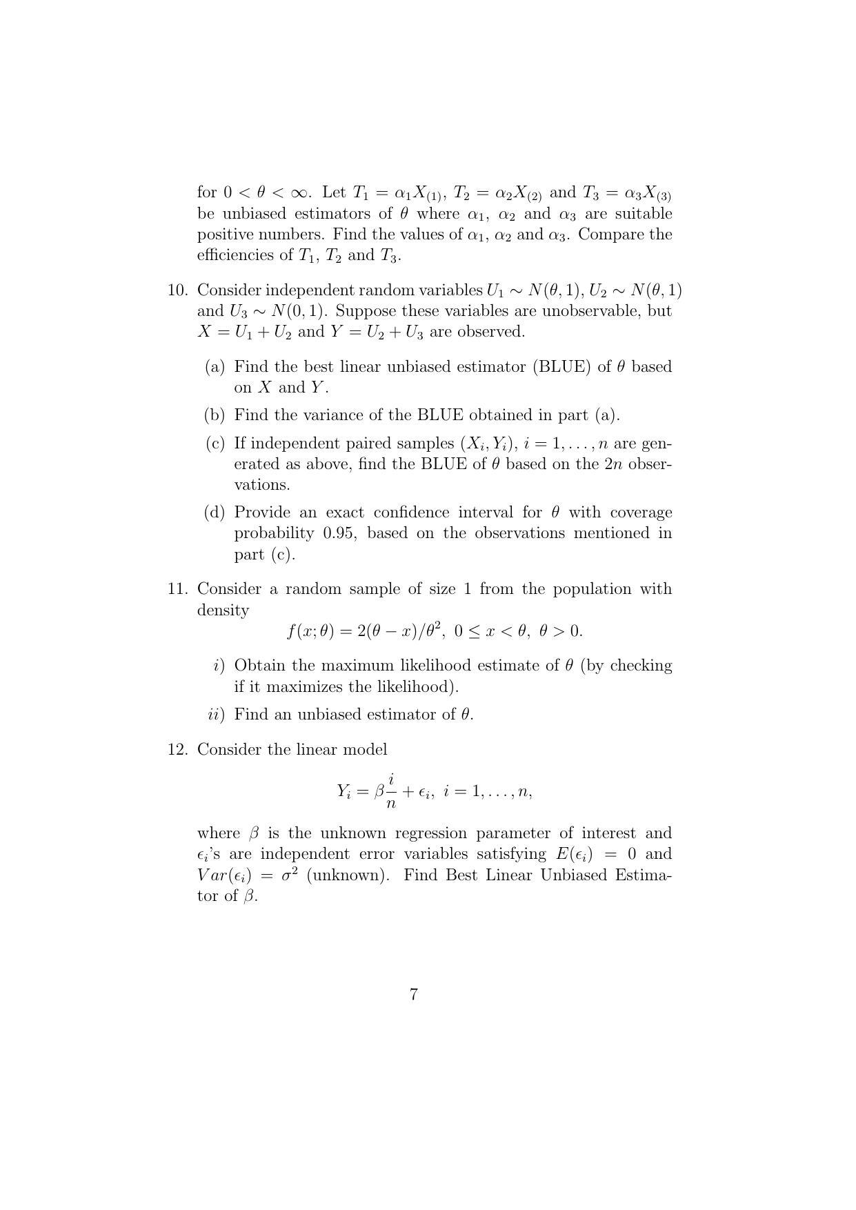 ISI Admission Test JRF in Quality, Reliability and Operations Research QRB 2015 Sample Paper - Page 7