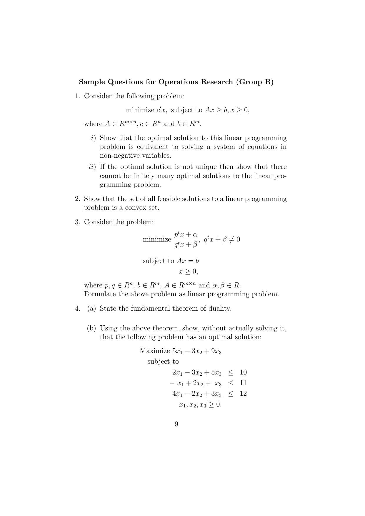 ISI Admission Test JRF in Quality, Reliability and Operations Research QRB 2015 Sample Paper - Page 9