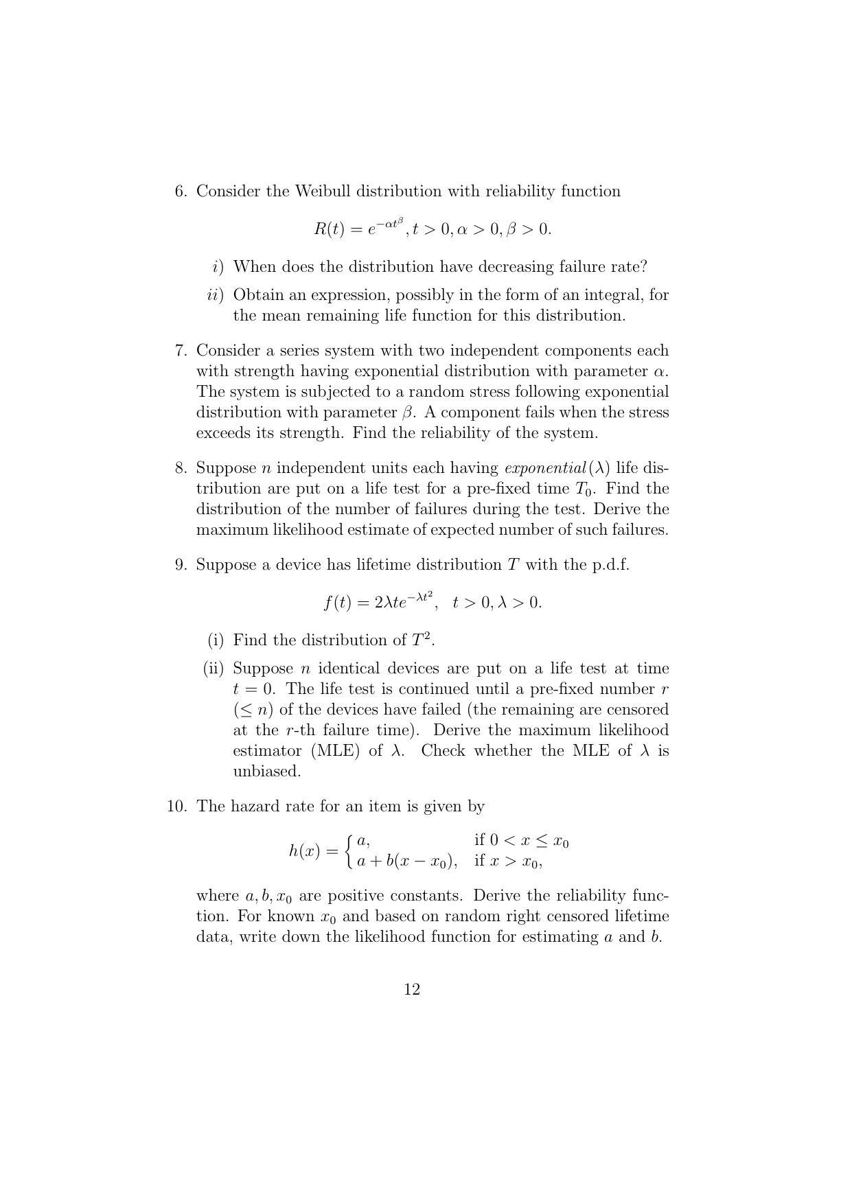 ISI Admission Test JRF in Quality, Reliability and Operations Research QRB 2015 Sample Paper - Page 12