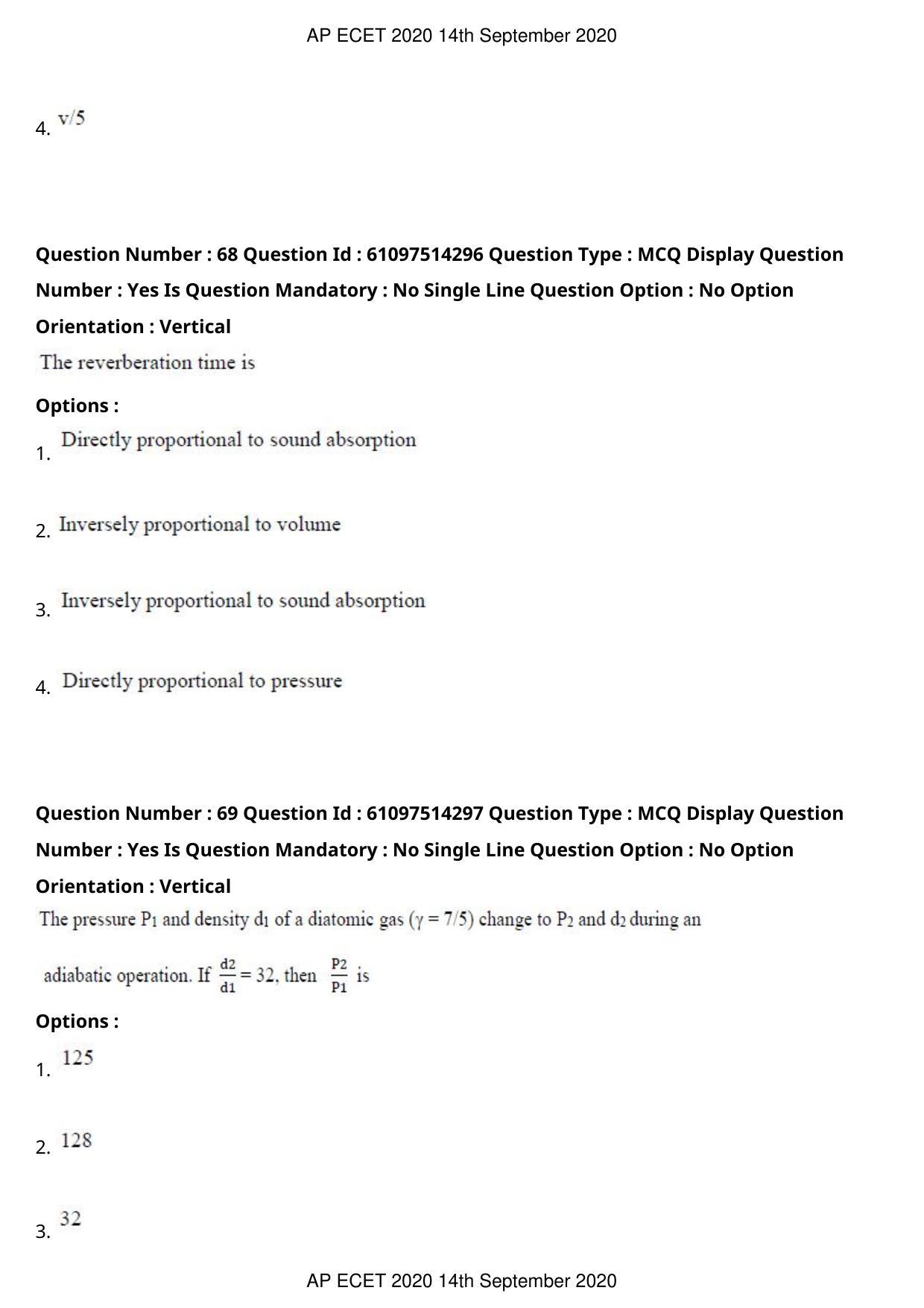 AP ECET 2020 - Electronics and Instrumentation Engineering (Preview) Question Paper With Preliminary Keys - Page 39