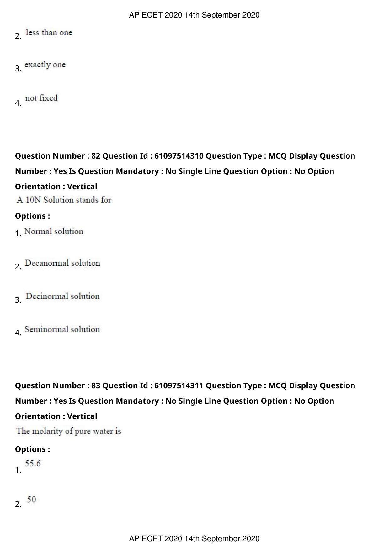 AP ECET 2020 - Electronics and Instrumentation Engineering (Preview) Question Paper With Preliminary Keys - Page 46