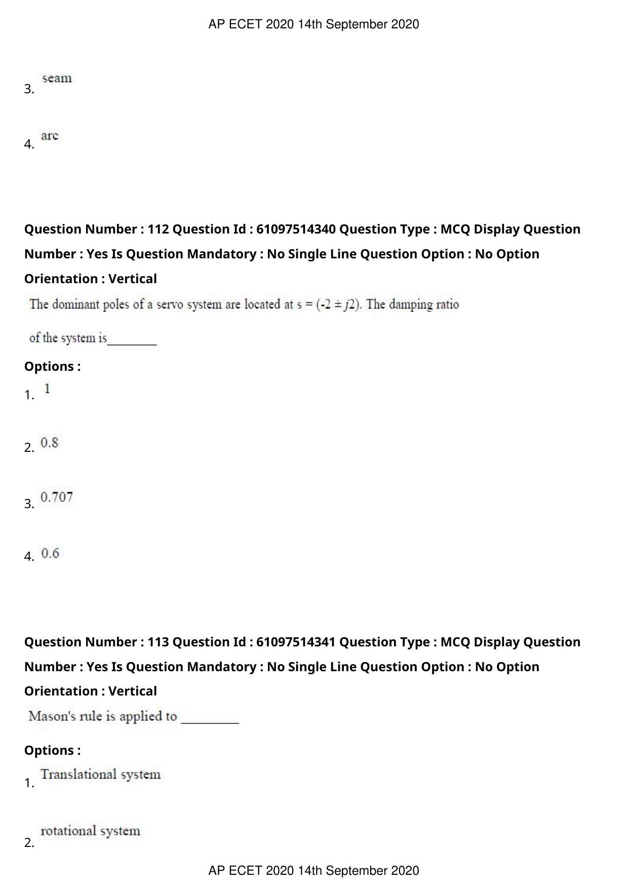AP ECET 2020 - Electronics and Instrumentation Engineering (Preview) Question Paper With Preliminary Keys - Page 61