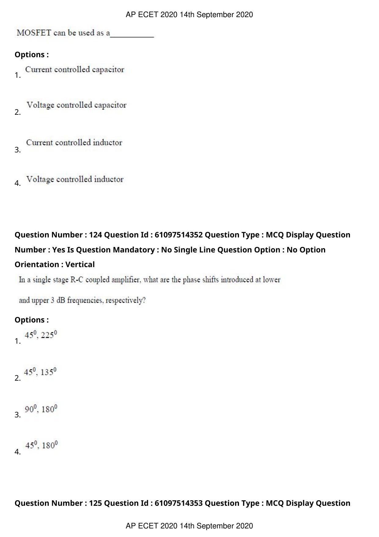 AP ECET 2020 - Electronics and Instrumentation Engineering (Preview) Question Paper With Preliminary Keys - Page 67