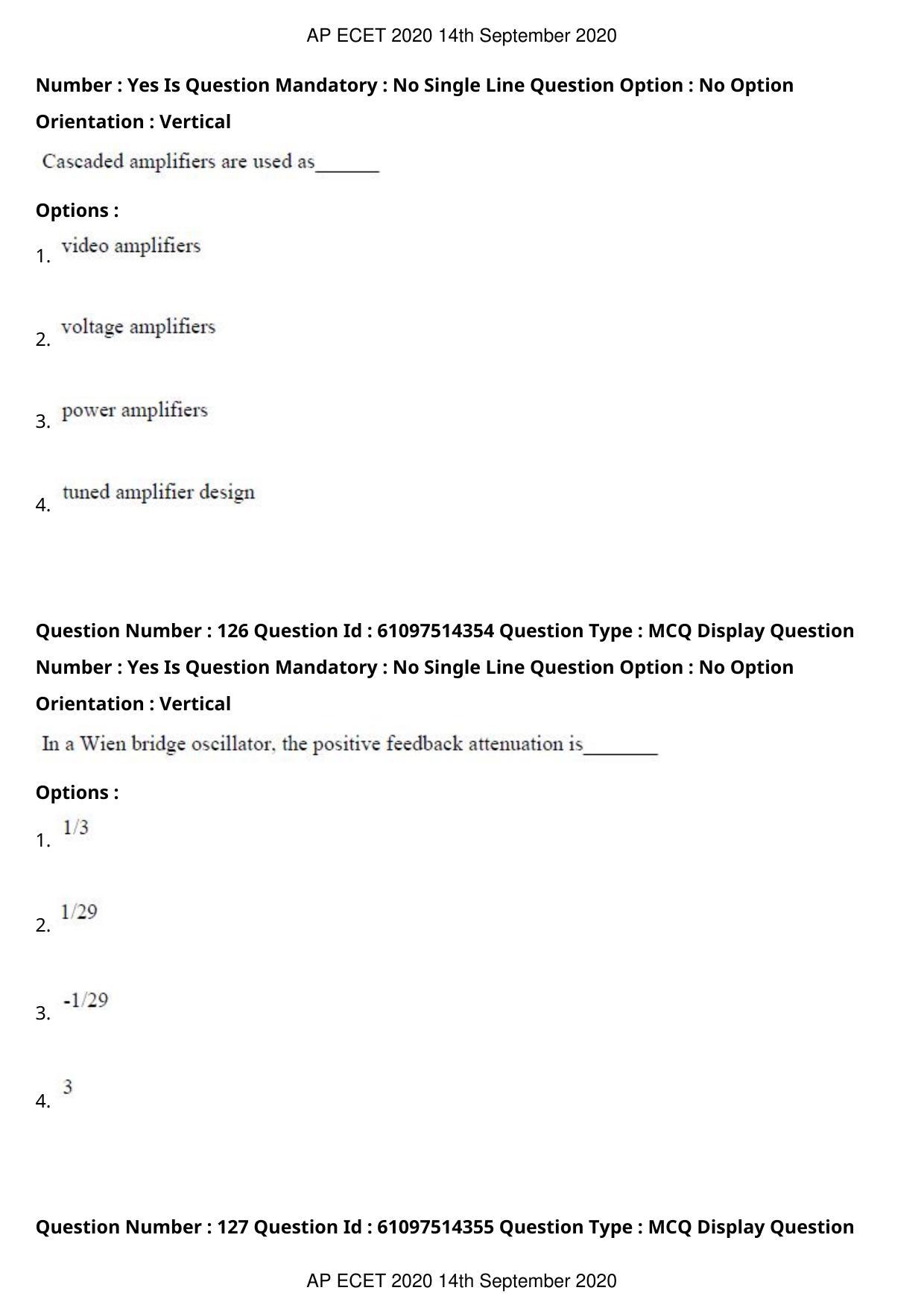AP ECET 2020 - Electronics and Instrumentation Engineering (Preview) Question Paper With Preliminary Keys - Page 68