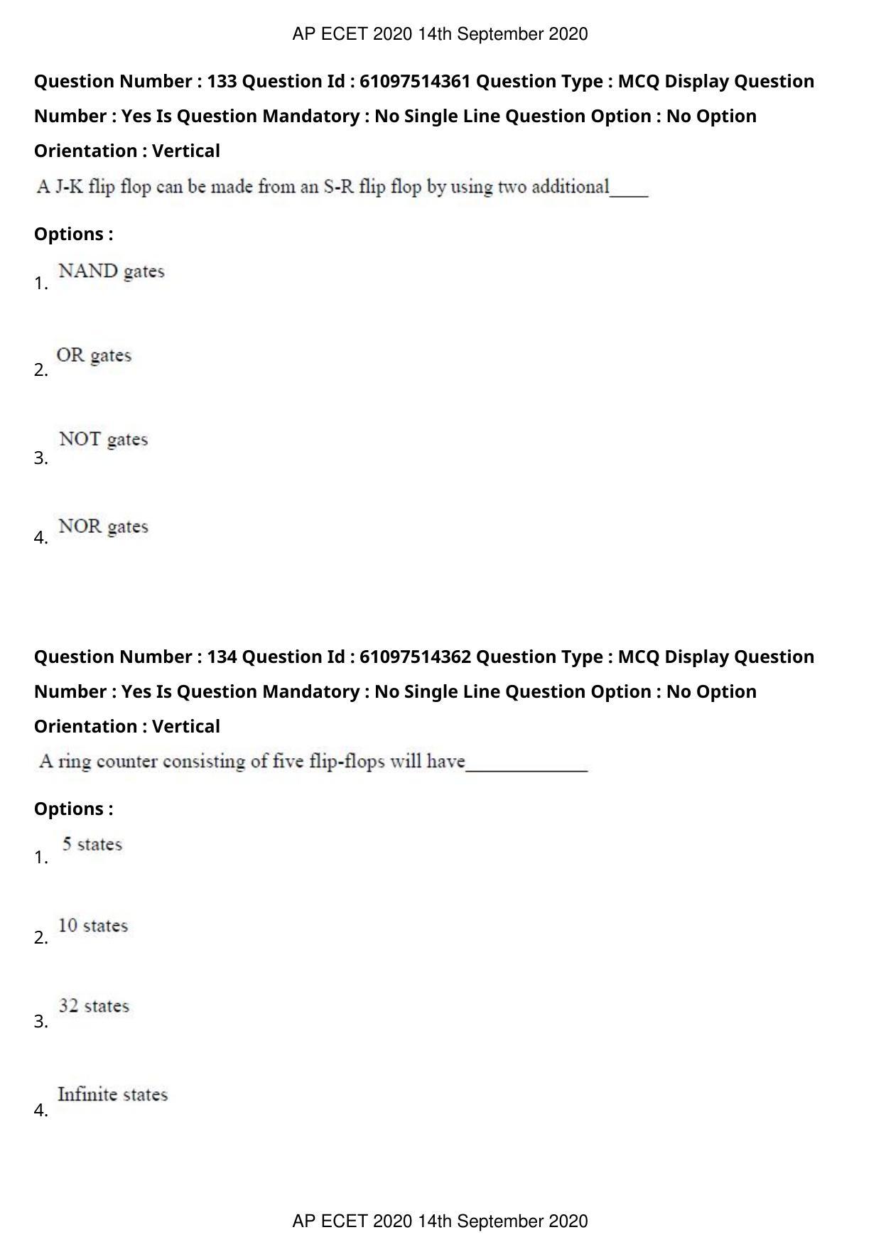 AP ECET 2020 - Electronics and Instrumentation Engineering (Preview) Question Paper With Preliminary Keys - Page 72