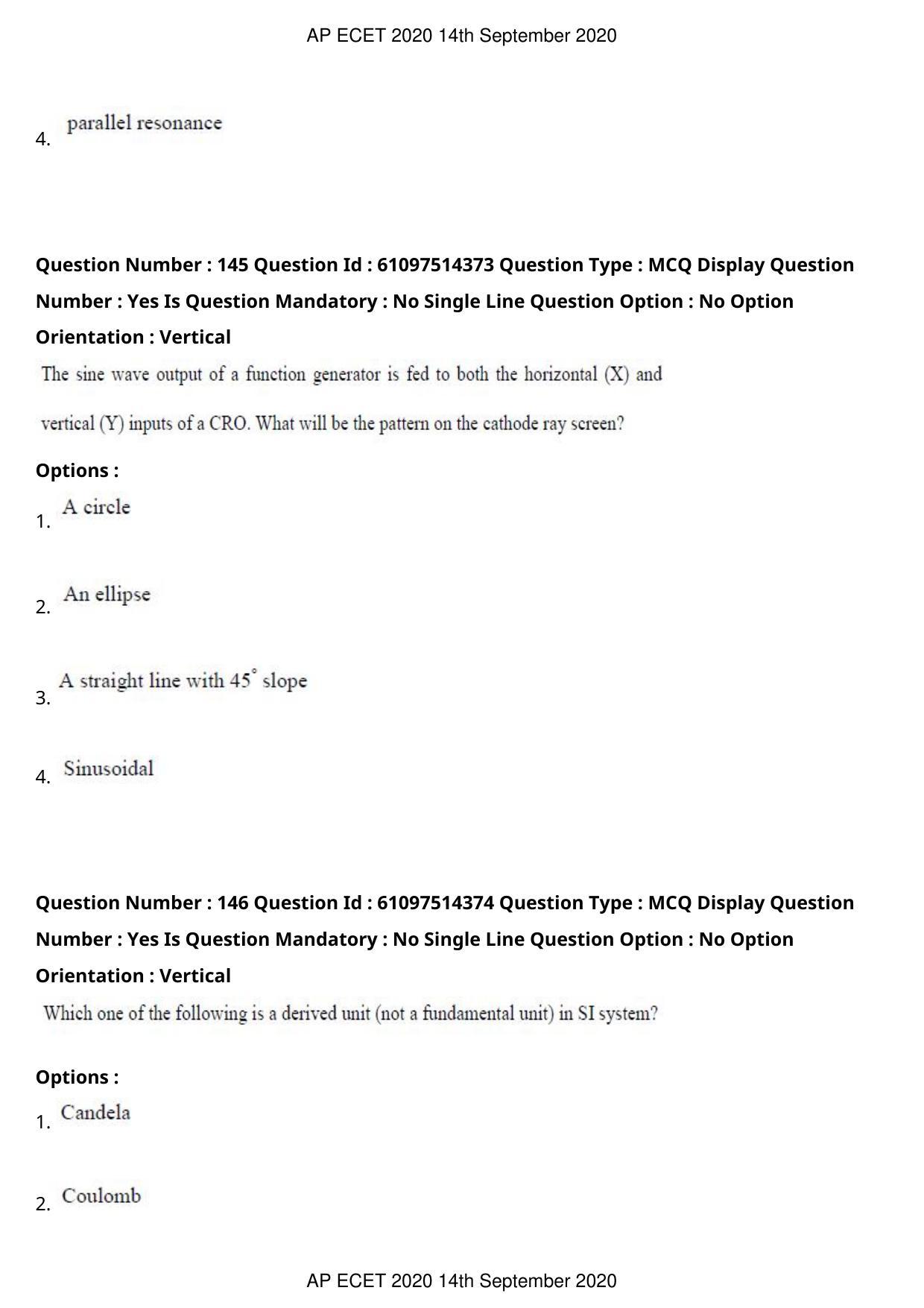 AP ECET 2020 - Electronics and Instrumentation Engineering (Preview) Question Paper With Preliminary Keys - Page 78