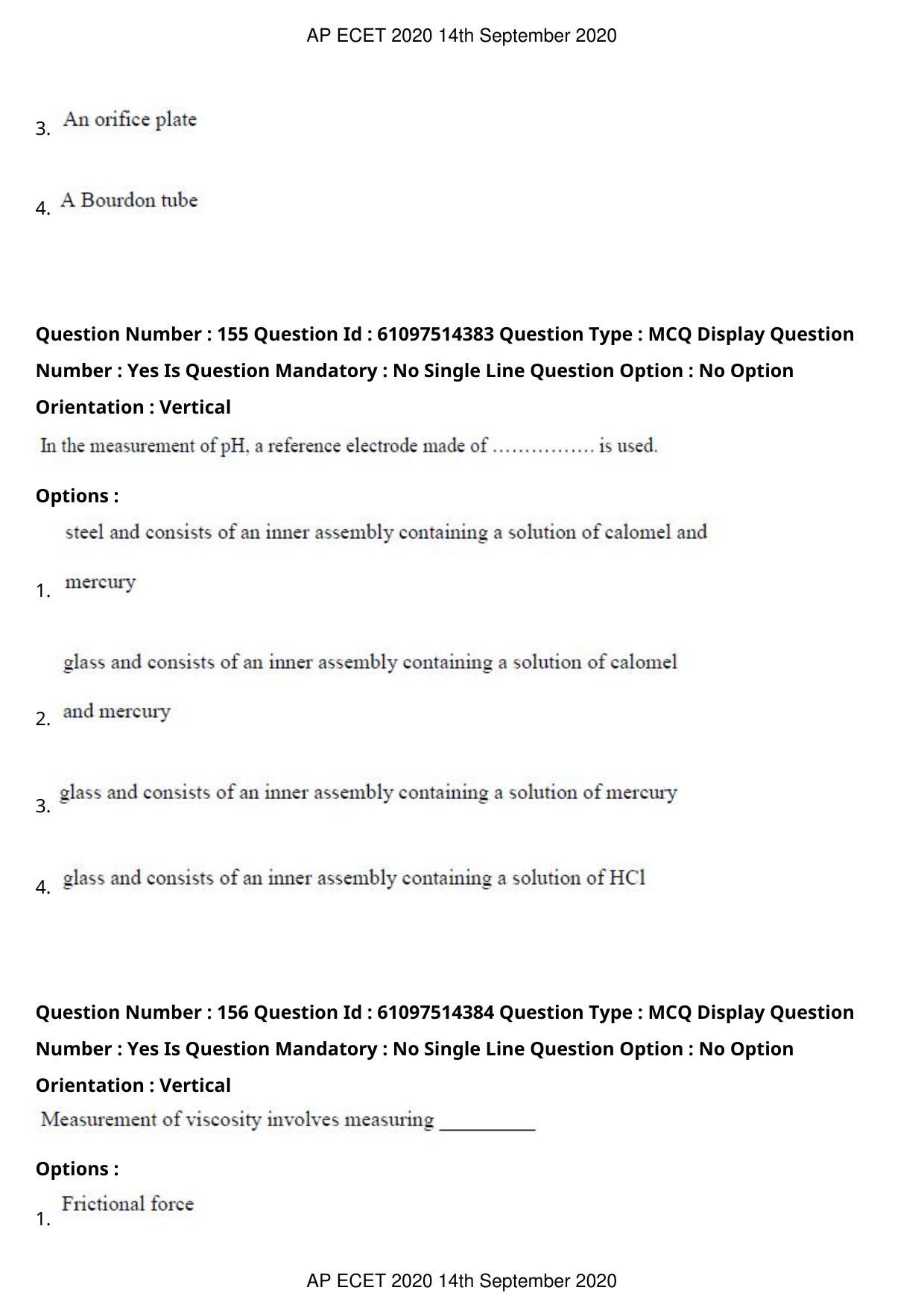 AP ECET 2020 - Electronics and Instrumentation Engineering (Preview) Question Paper With Preliminary Keys - Page 83