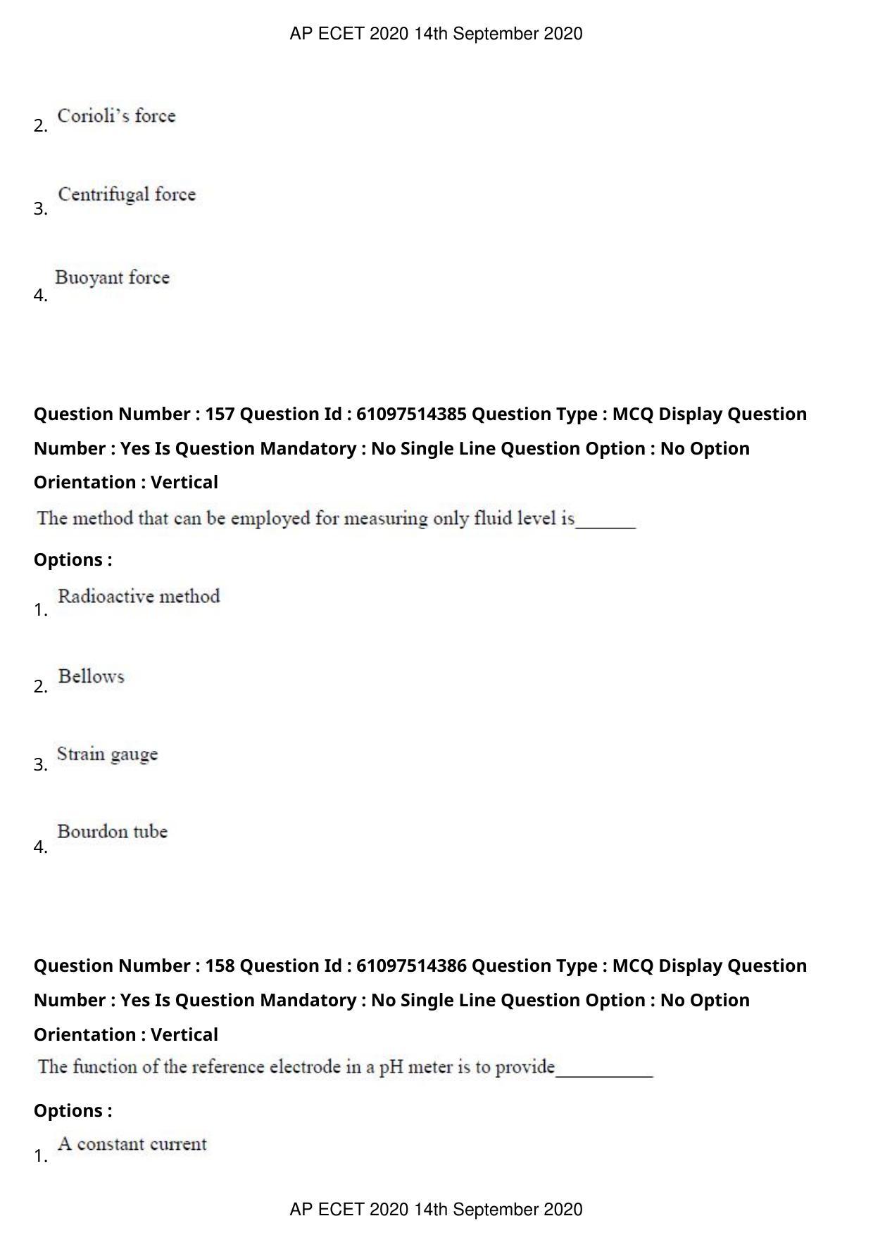 AP ECET 2020 - Electronics and Instrumentation Engineering (Preview) Question Paper With Preliminary Keys - Page 84