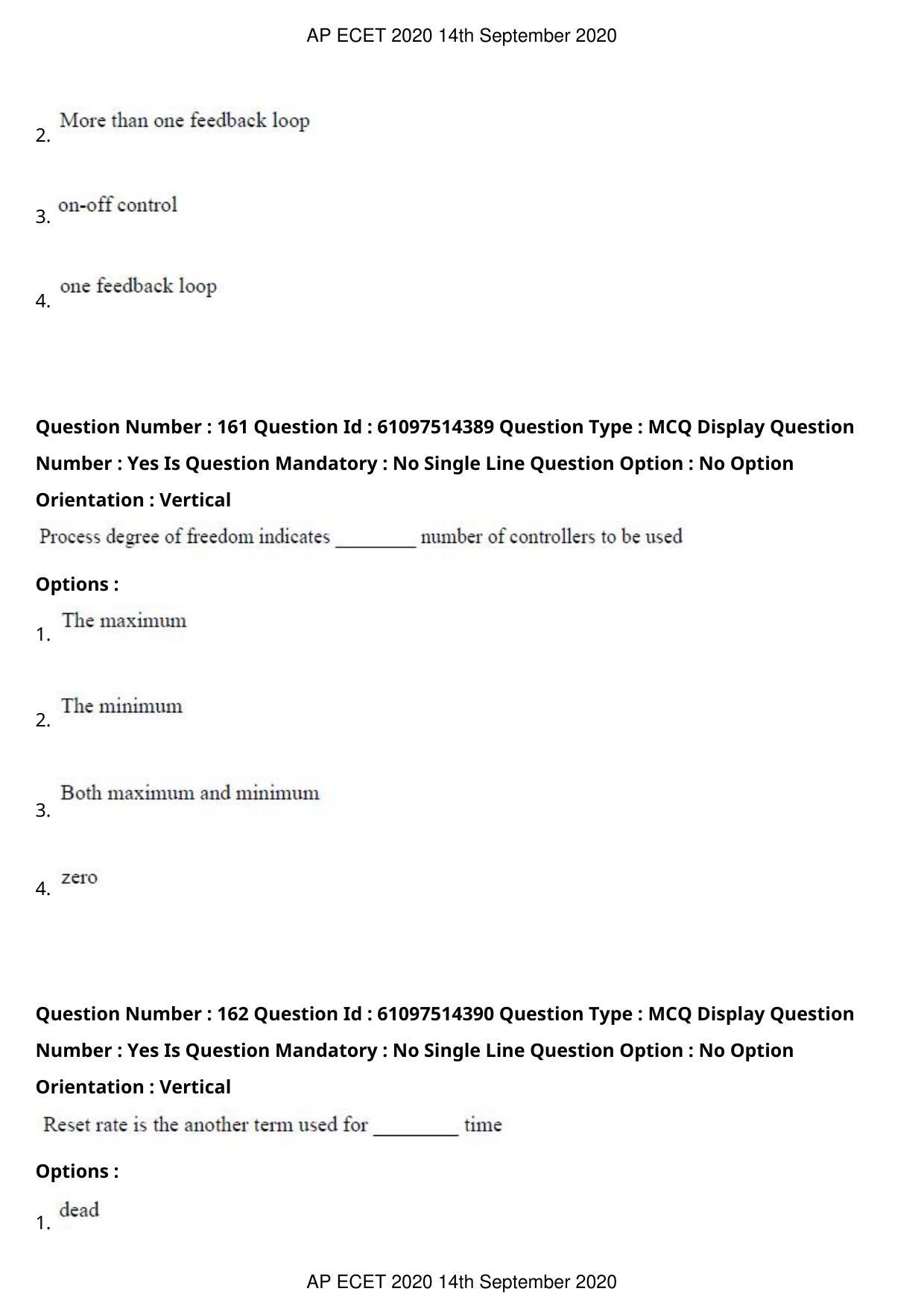 AP ECET 2020 - Electronics and Instrumentation Engineering (Preview) Question Paper With Preliminary Keys - Page 86