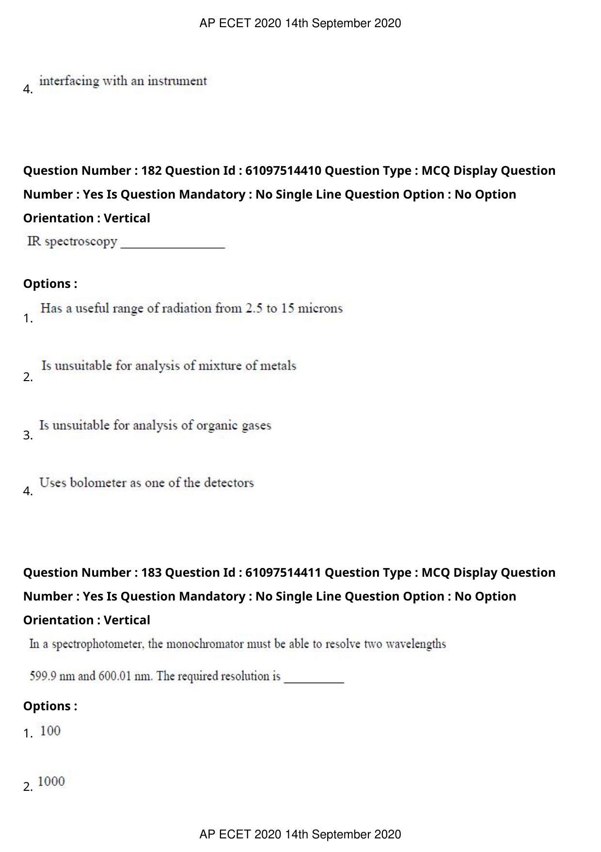 AP ECET 2020 - Electronics and Instrumentation Engineering (Preview) Question Paper With Preliminary Keys - Page 97