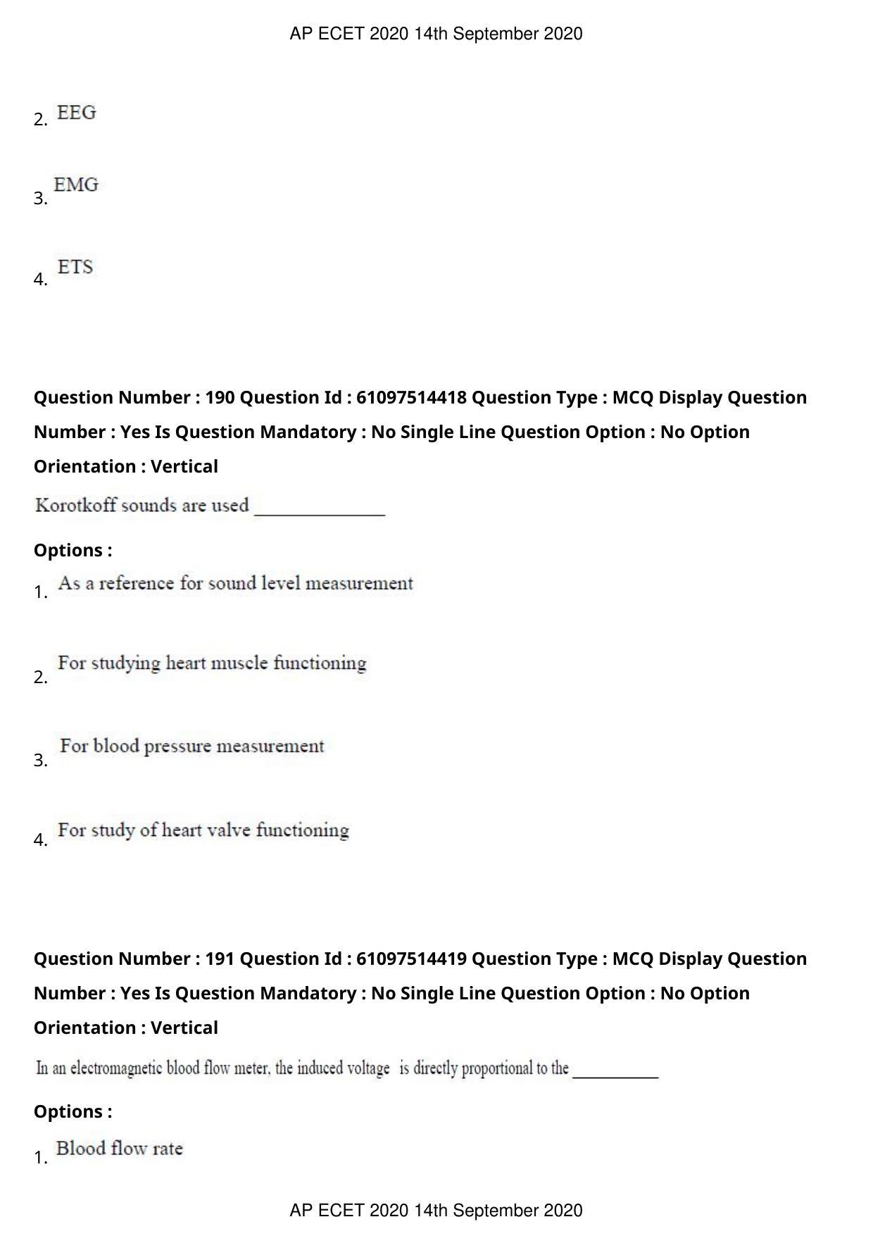AP ECET 2020 - Electronics and Instrumentation Engineering (Preview) Question Paper With Preliminary Keys - Page 101