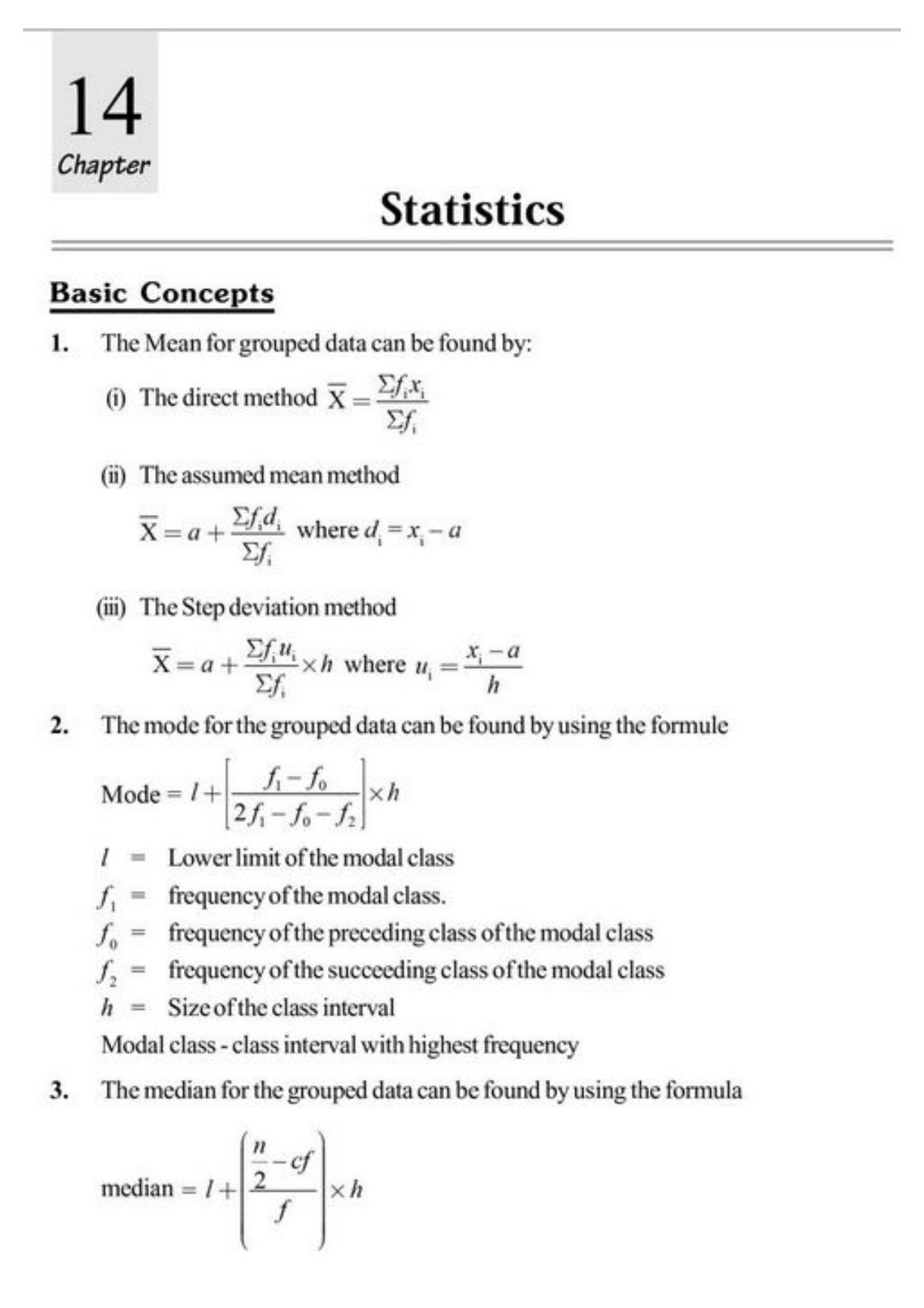 Class 10 Notes, Question & Practice Paper - Mathematics (Topic 14 : Statistics) - Page 2