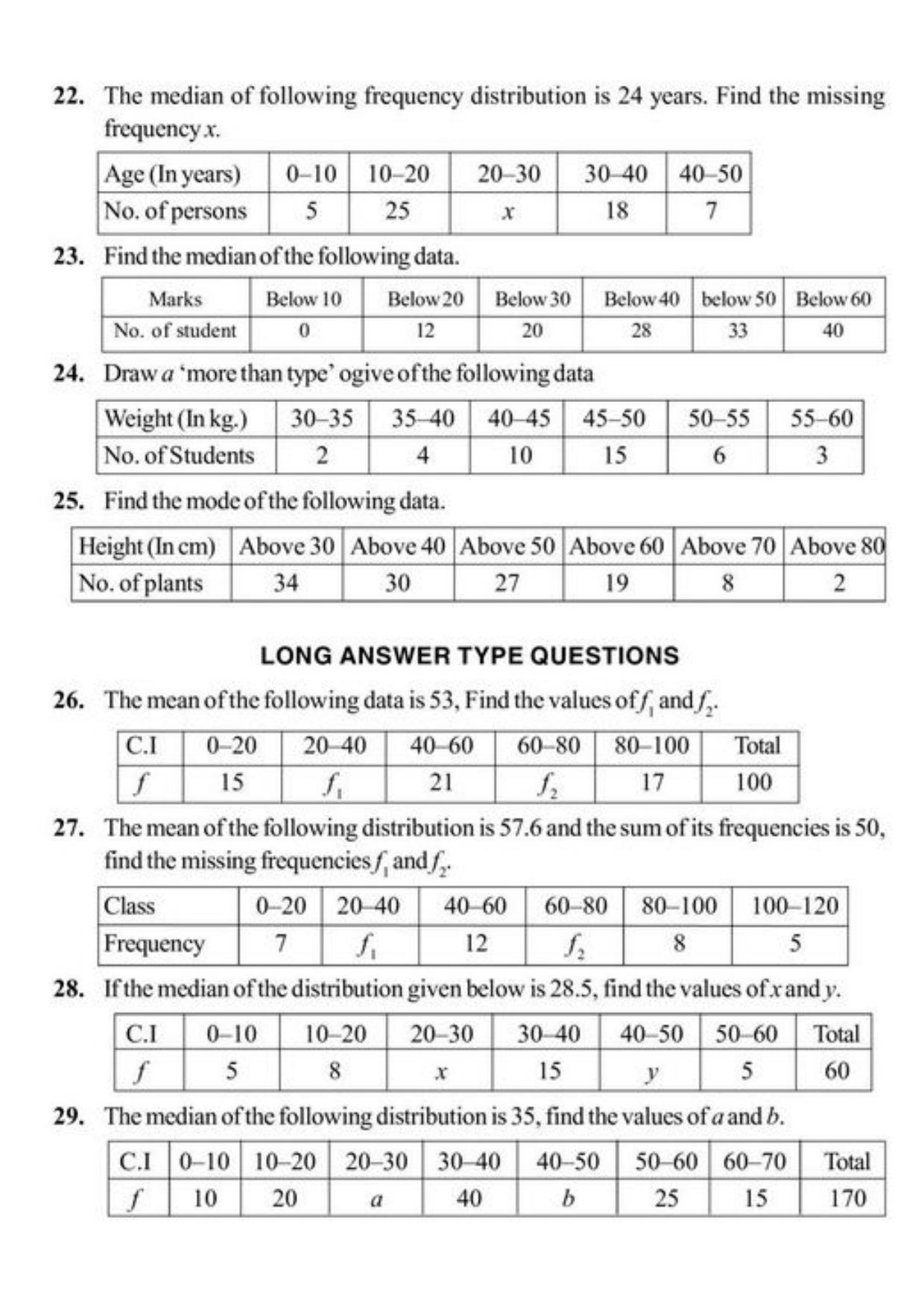 Class 10 Notes, Question & Practice Paper - Mathematics (Topic 14 : Statistics) - Page 7