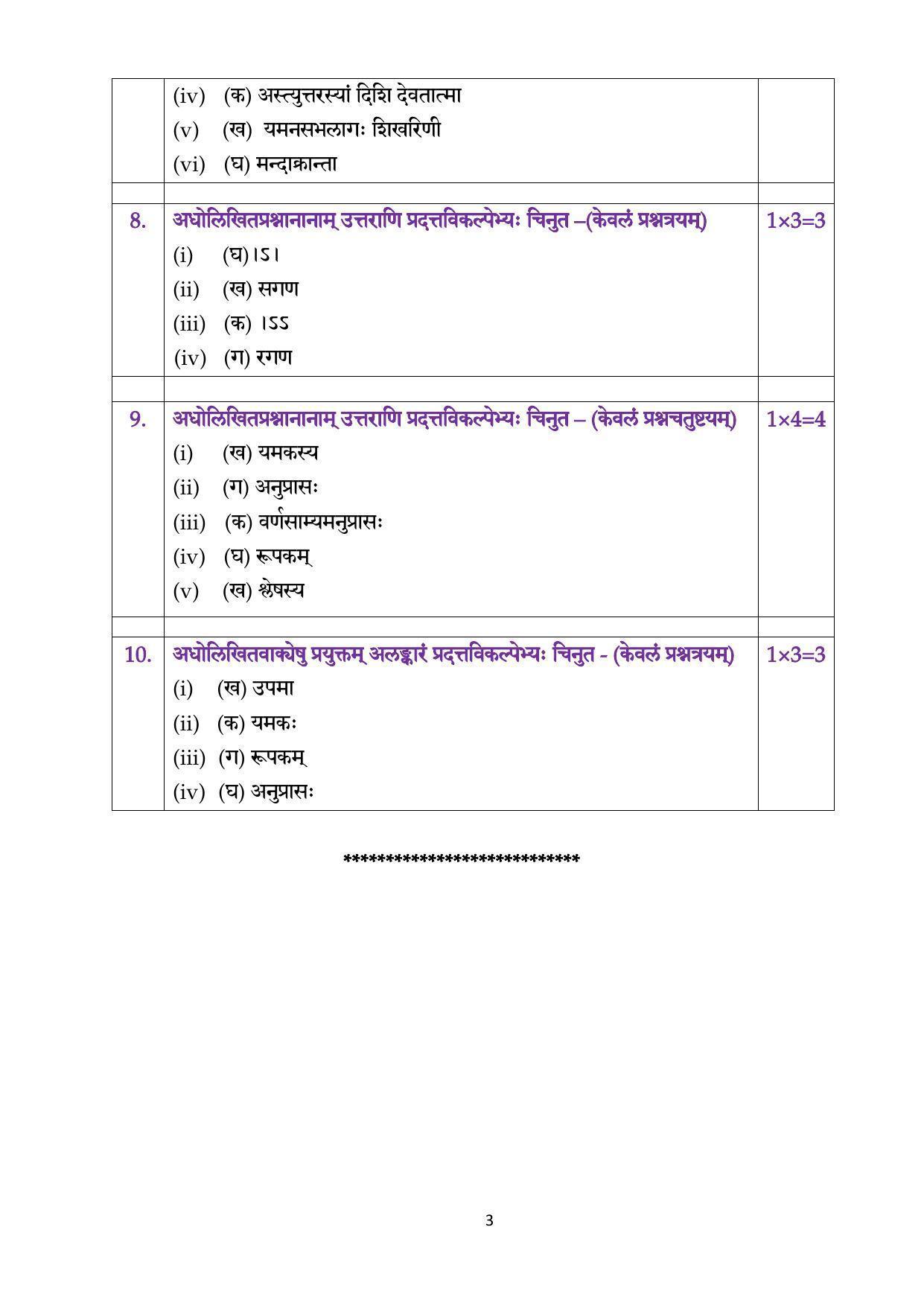 CBSE Class 12 Sanskrit Elective Marking Scheme and Solutions 2021-22 - Page 3