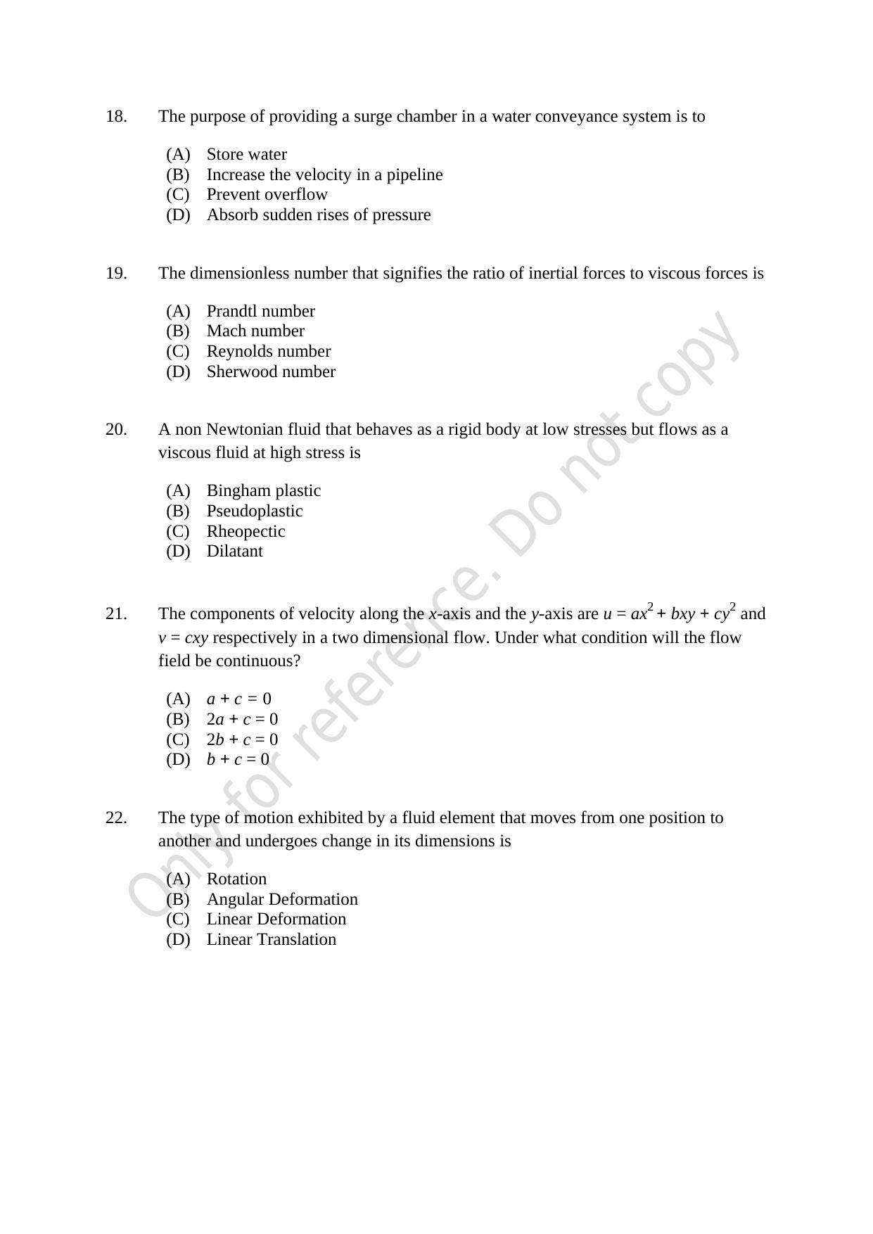 CUSAT CAT 2021 Engineering Science Question Paper - Page 4