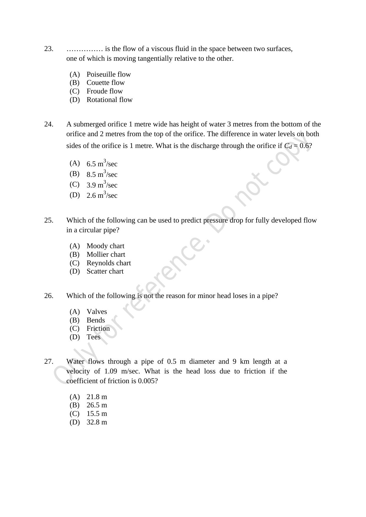 CUSAT CAT 2021 Engineering Science Question Paper - Page 5