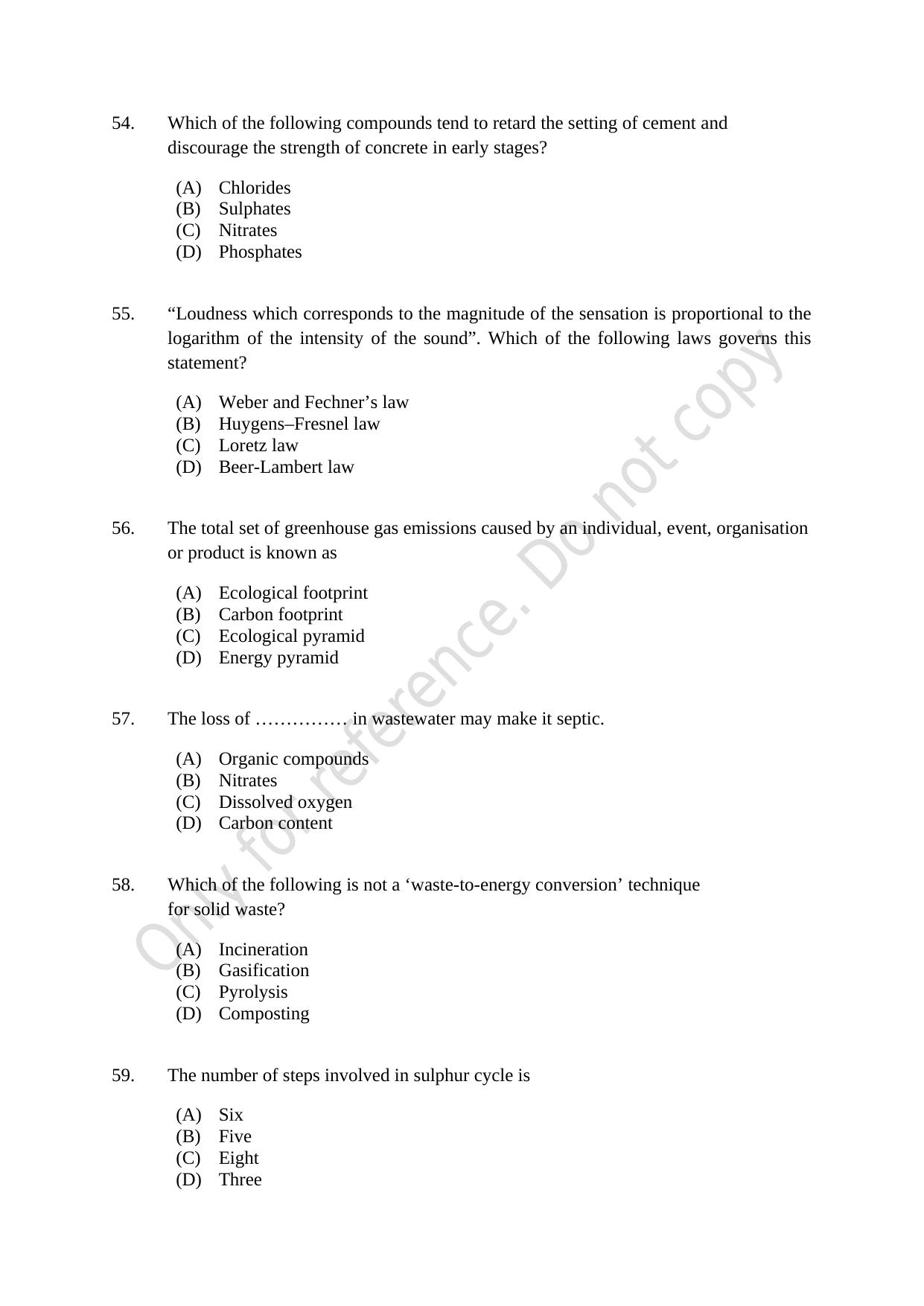 CUSAT CAT 2021 Engineering Science Question Paper - Page 11