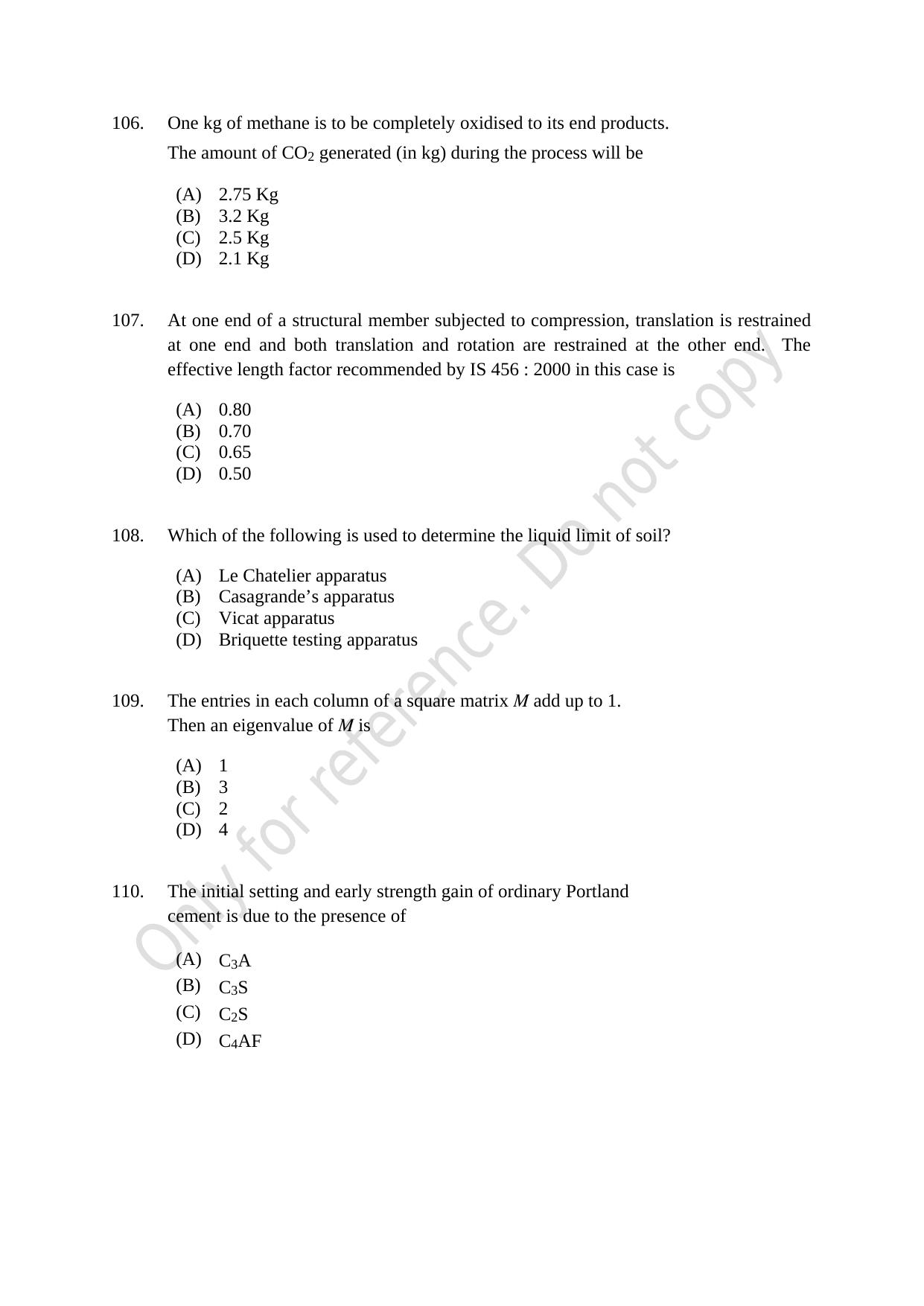CUSAT CAT 2021 Engineering Science Question Paper - Page 20