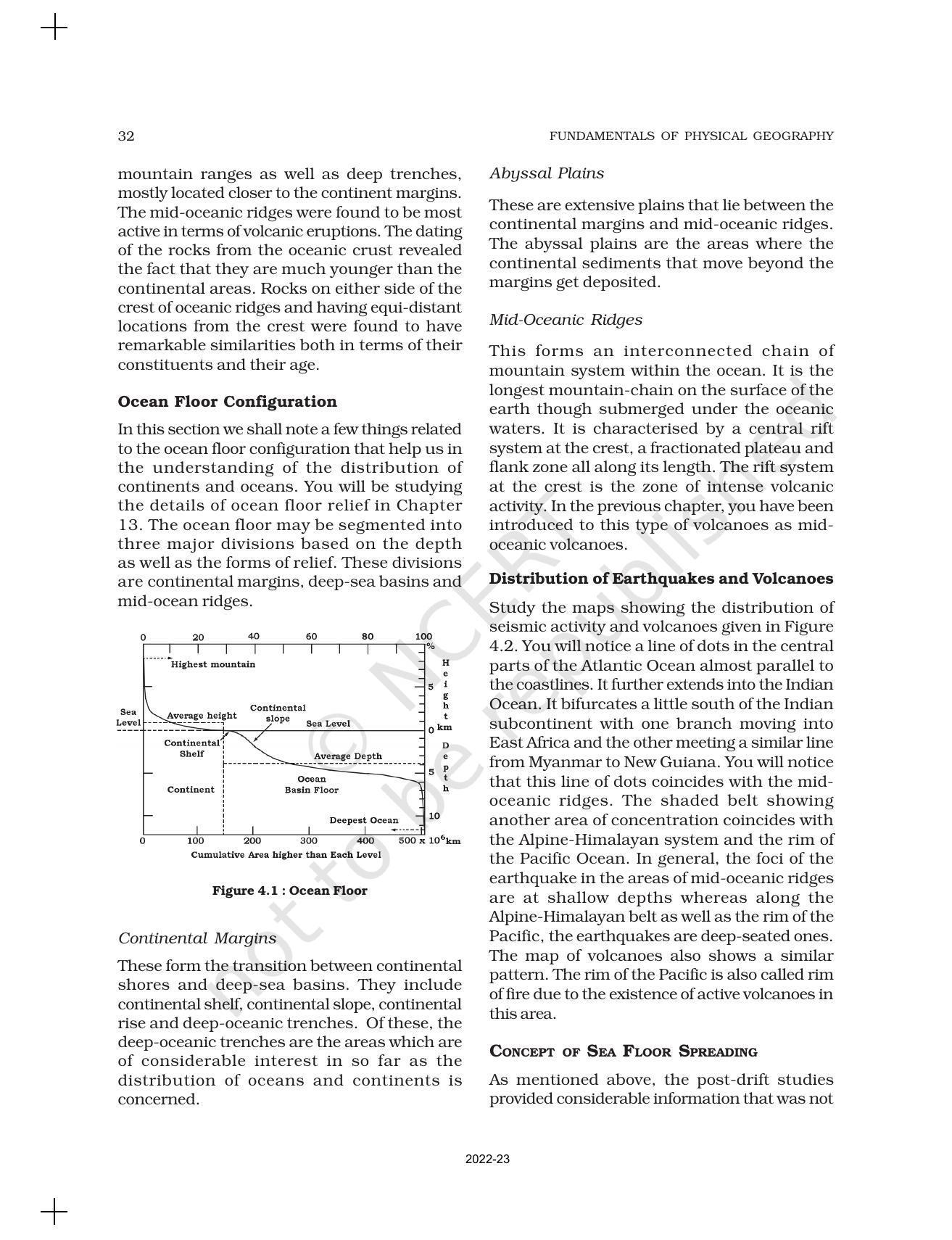 NCERT Book for Class 11 Geography (Part-I) Chapter 4 Distribution of Oceans and Continents - Page 3
