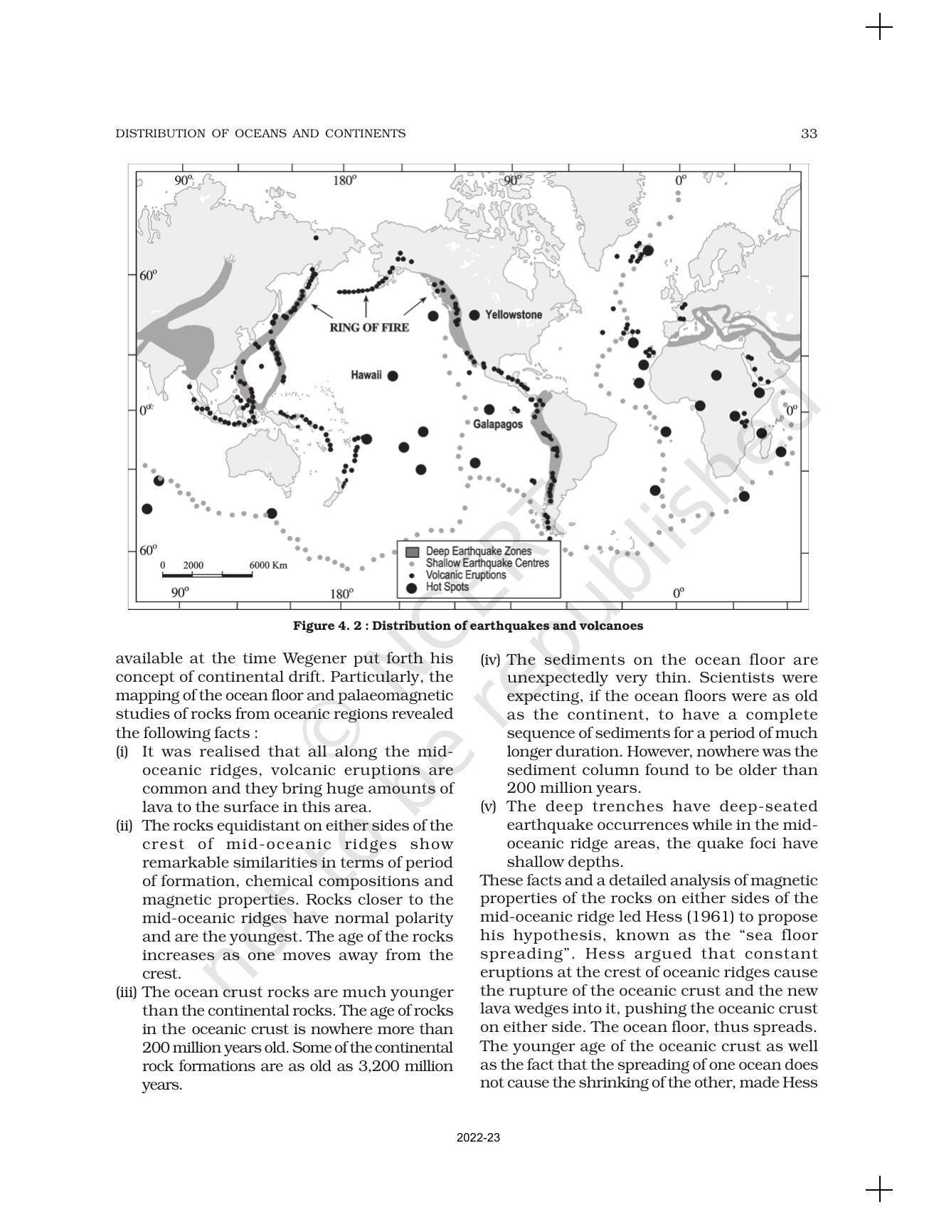 NCERT Book for Class 11 Geography (Part-I) Chapter 4 Distribution of Oceans and Continents - Page 4