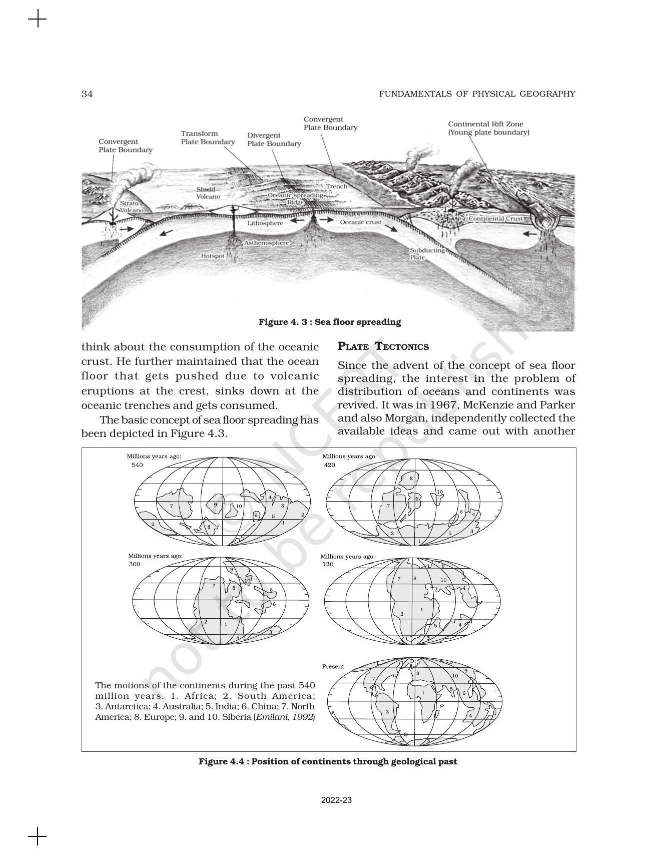NCERT Book for Class 11 Geography (Part-I) Chapter 4 Distribution of Oceans and Continents - Page 5