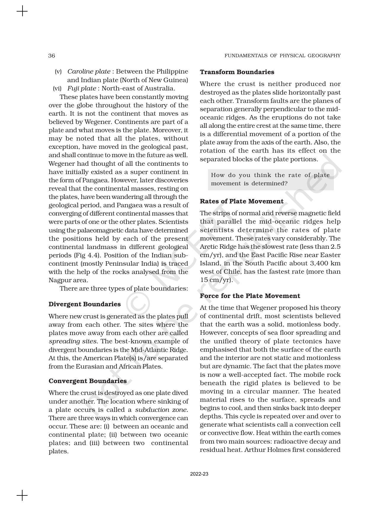 NCERT Book for Class 11 Geography (Part-I) Chapter 4 Distribution of Oceans and Continents - Page 7
